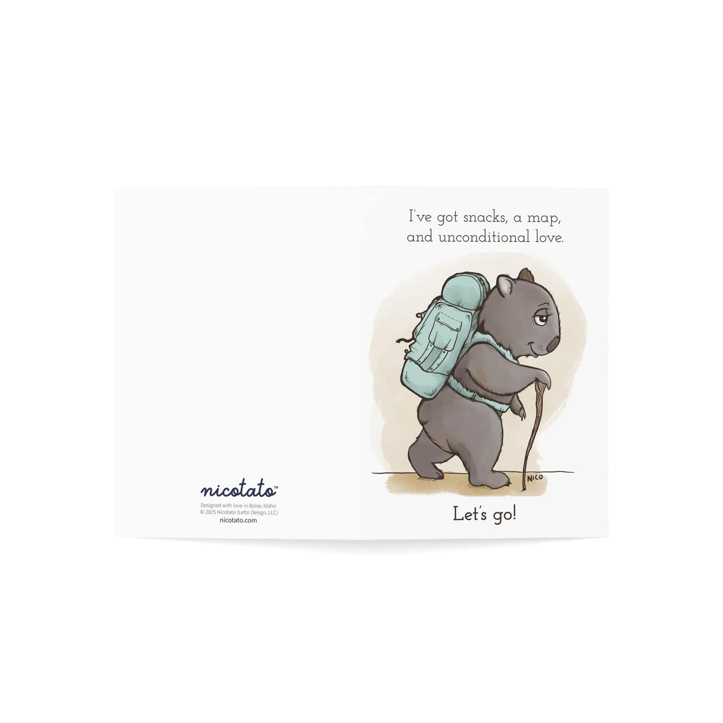 Wombat Adventure Greeting Card
