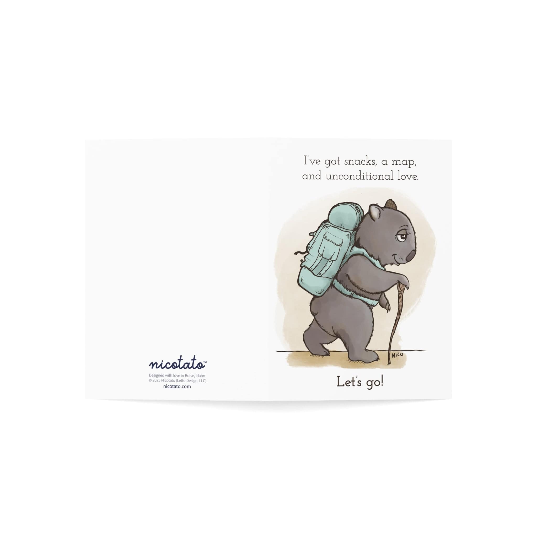 Wombat Adventure Greeting Card