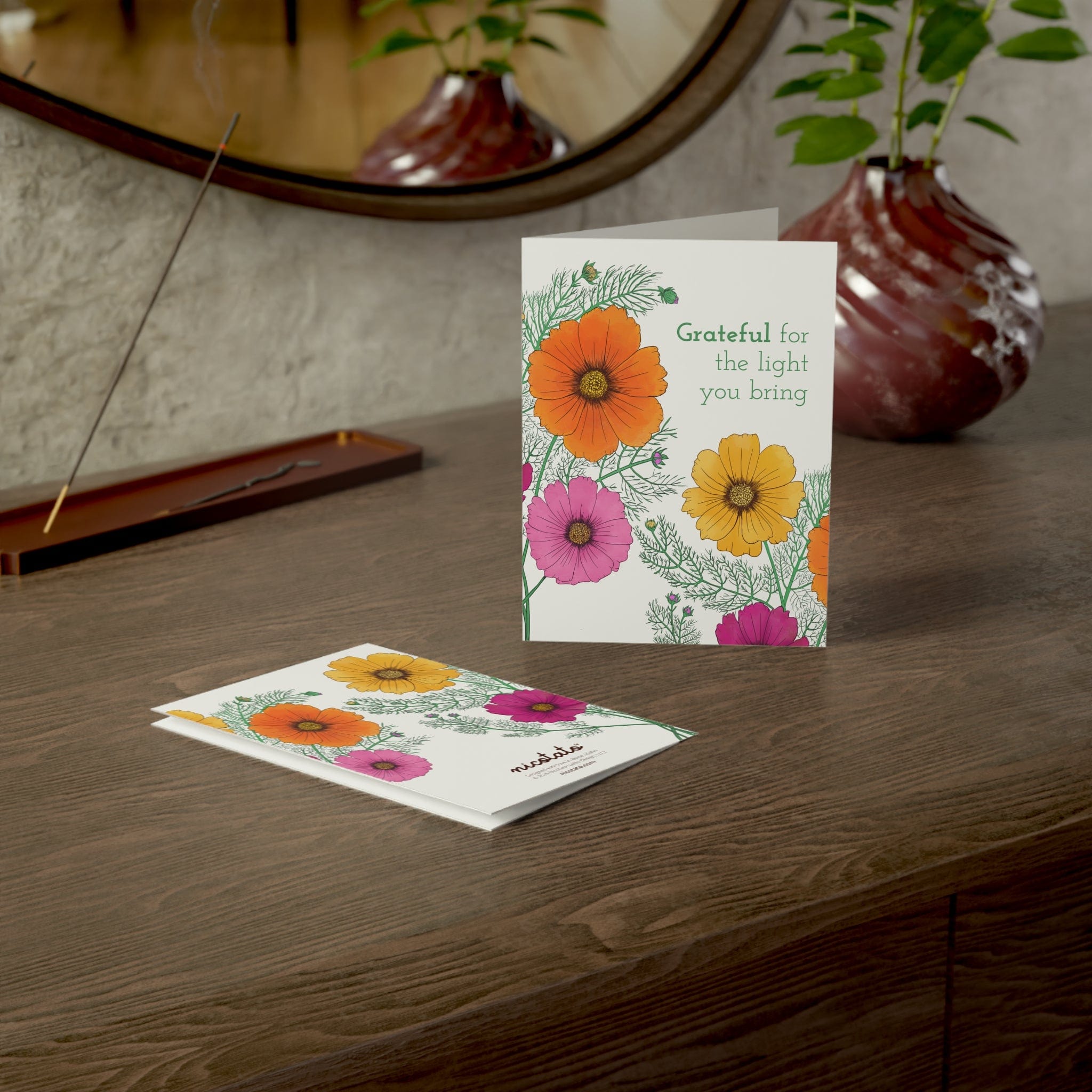 Grateful for the Light You Bring – Cosmo Flower Greeting Card