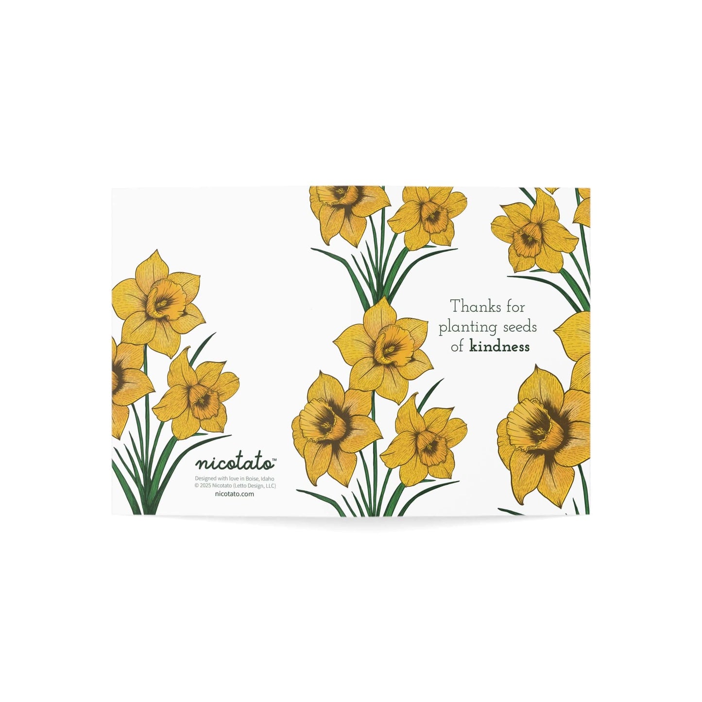 Thanks for Planting Seeds of Kindness – Daffodil Greeting Card