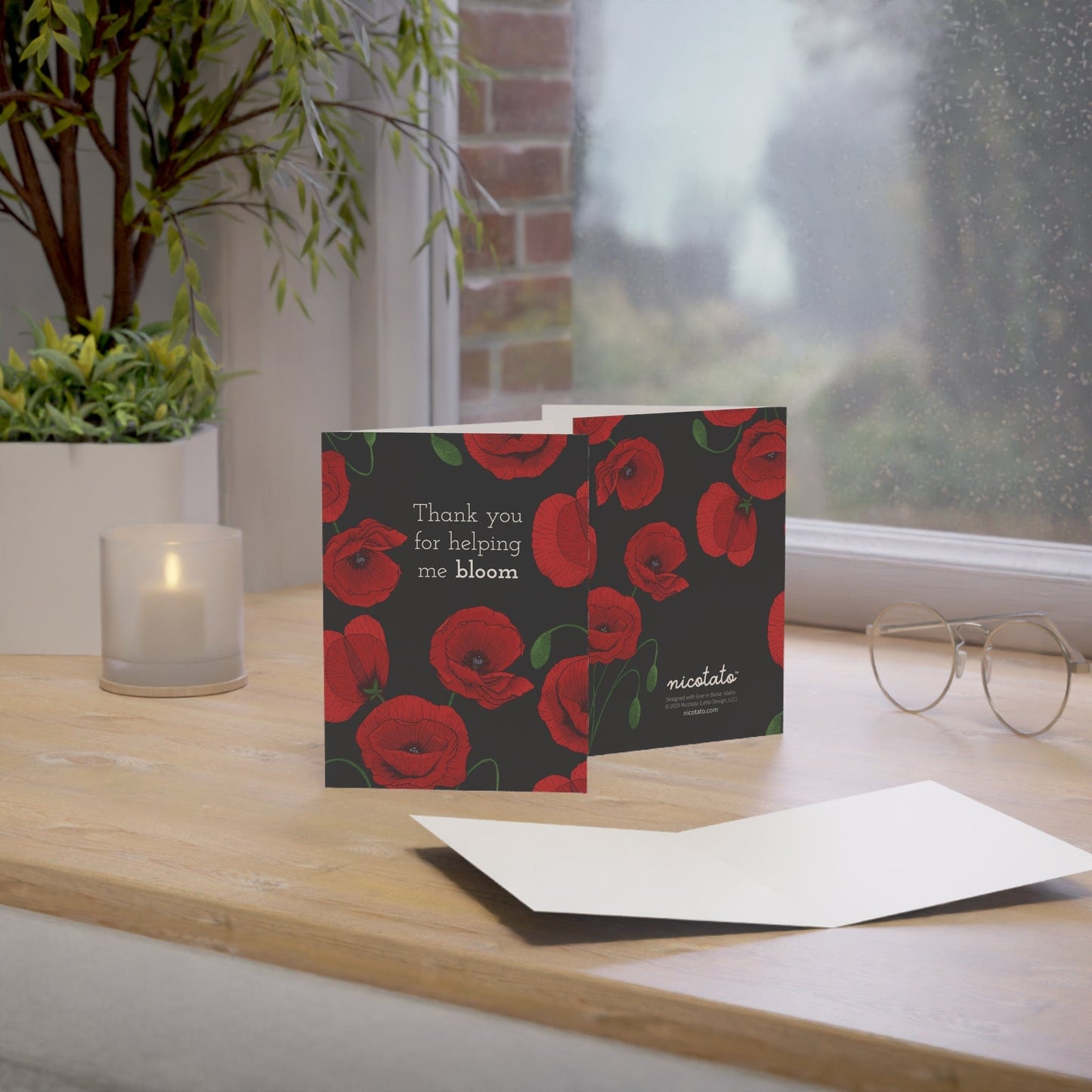 Thank You for Helping Me Bloom – Poppy Greeting Card