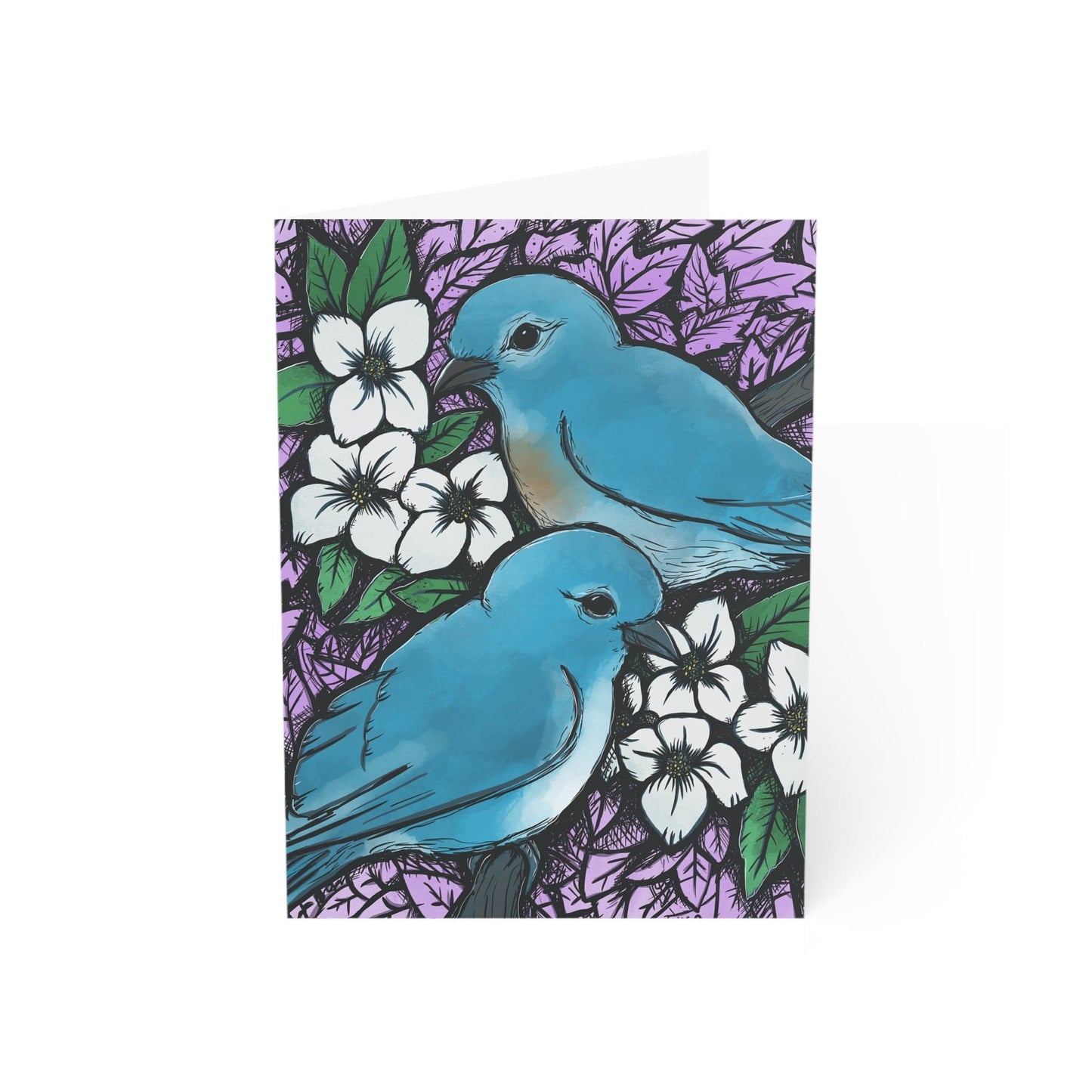Idaho Mountain Bluebirds and Syringa Flowers