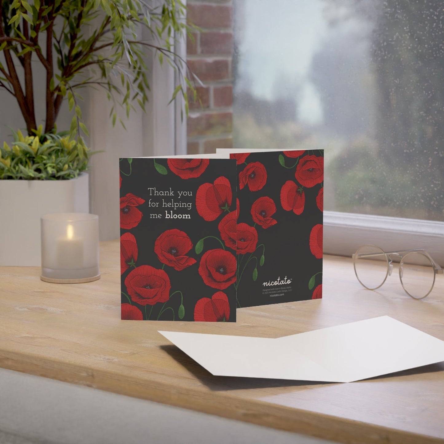 Thank You for Helping Me Bloom – Poppy Greeting Card