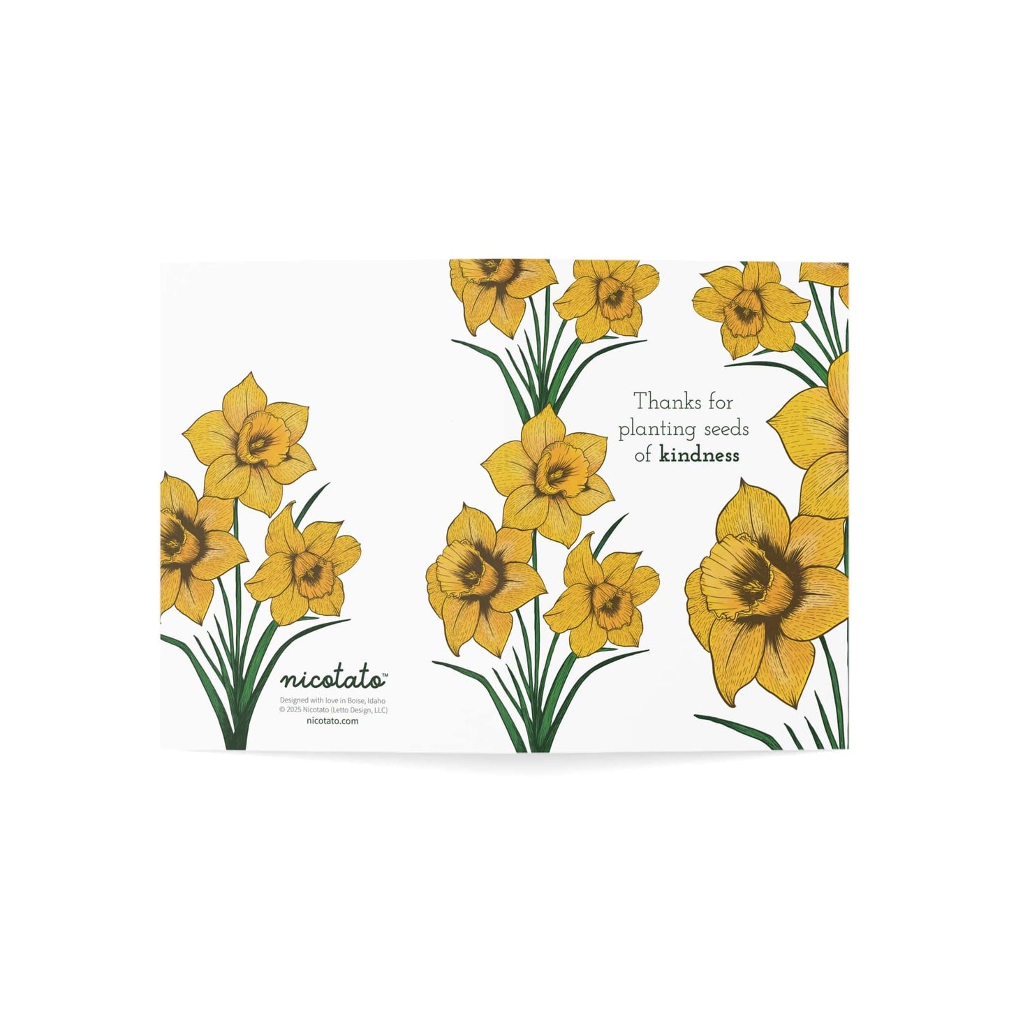 Thanks for Planting Seeds of Kindness – Daffodil Greeting Card