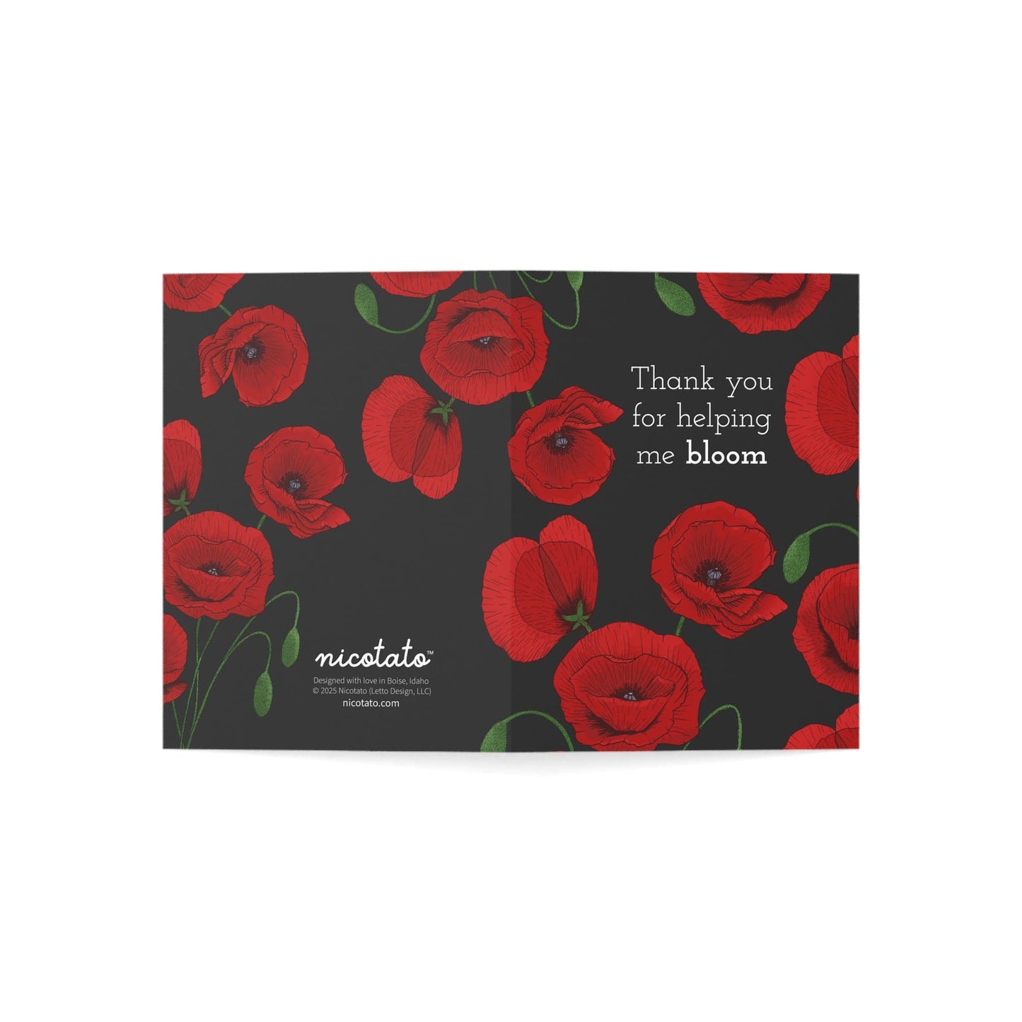 Thank You for Helping Me Bloom – Poppy Greeting Card