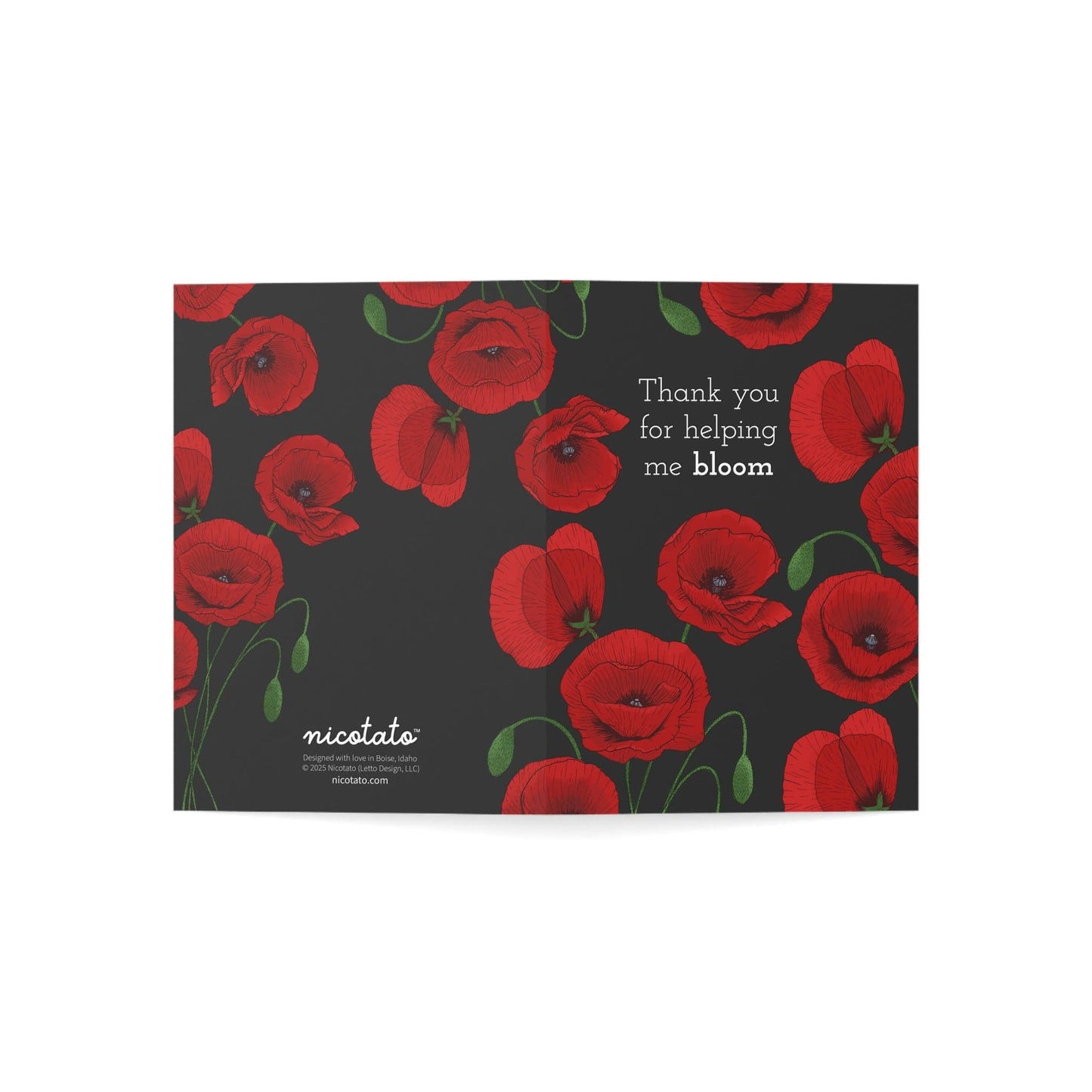 Thank You for Helping Me Bloom – Poppy Greeting Card