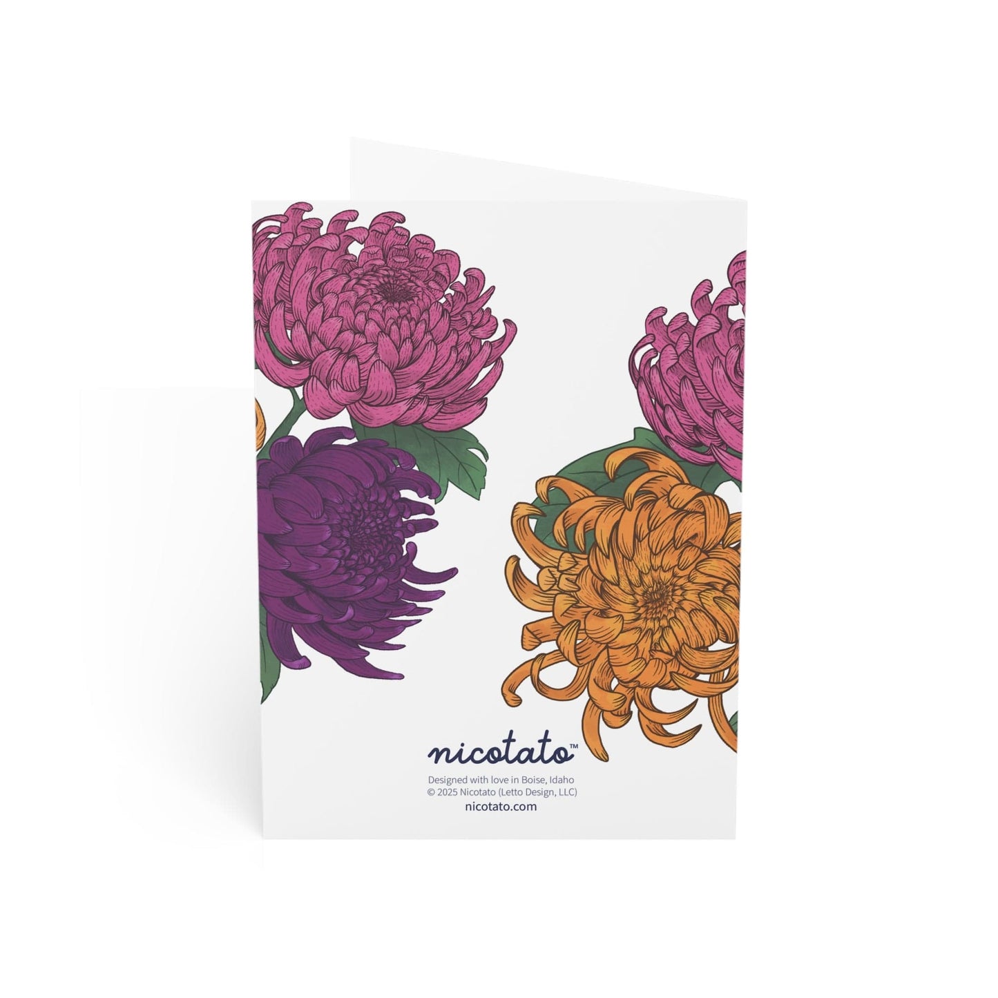 You're Always in Bloom in my Mind - Greeting Card featuring hand drawn Chrysanthemum