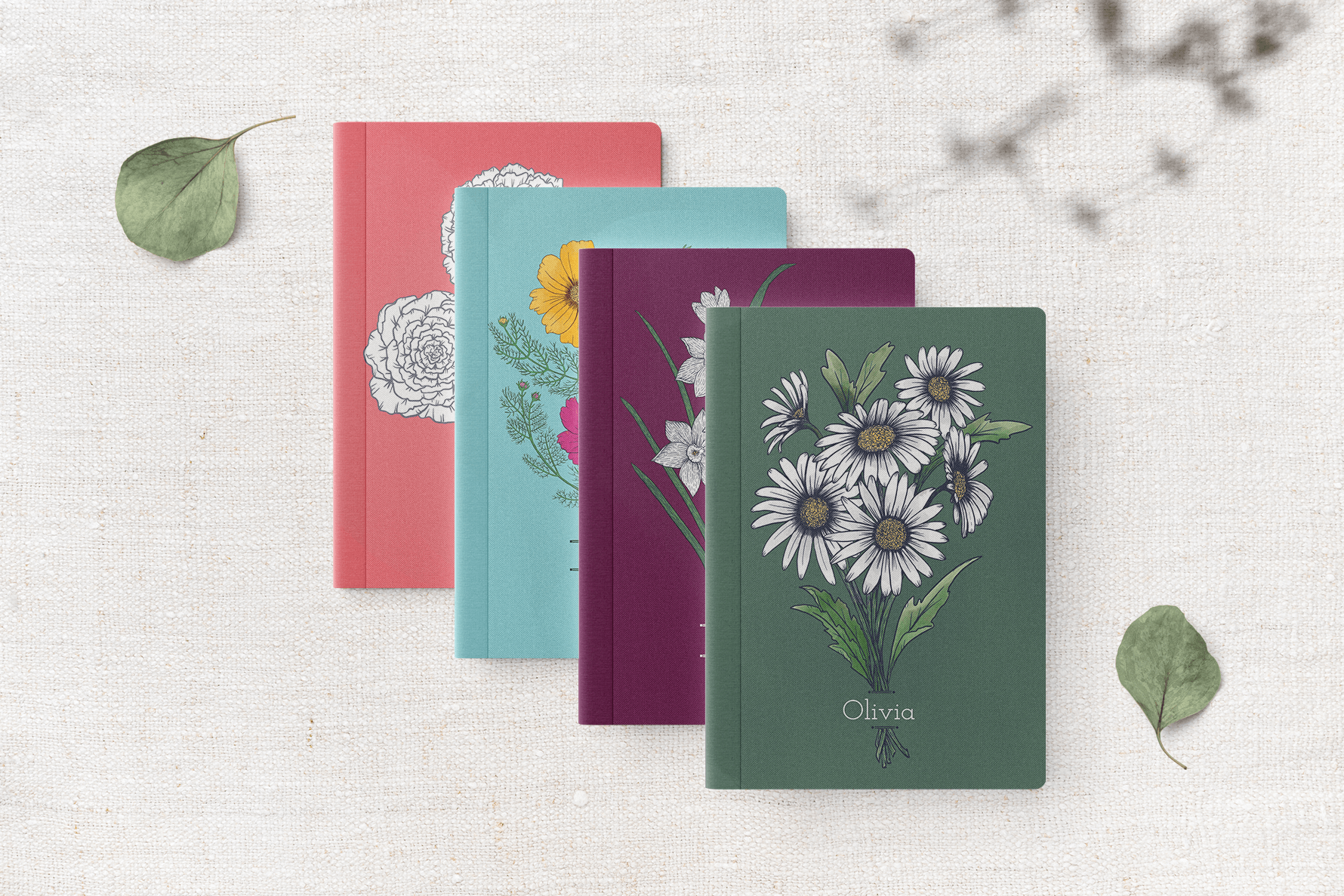 Personalizable Birth Flower Journals by Nicotato