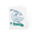 Paper products 4.6" x 6.25" (Vertical) / Coated (both sides) / 1 pc Big Love – Whale Greeting Card (Green Banner)
