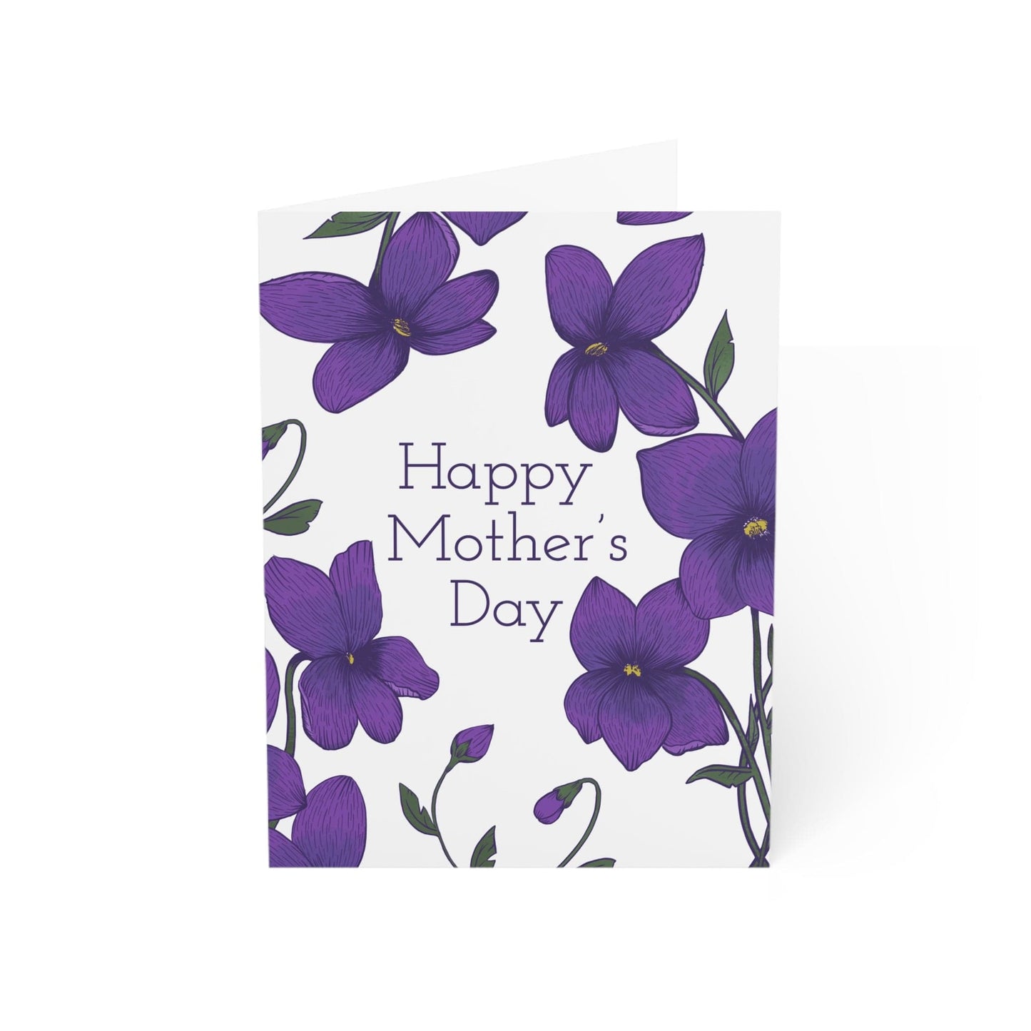 Paper products 4.6" x 6.25" (Vertical) / Uncoated / 1 pc Mother's Day Violets Greeting Cards