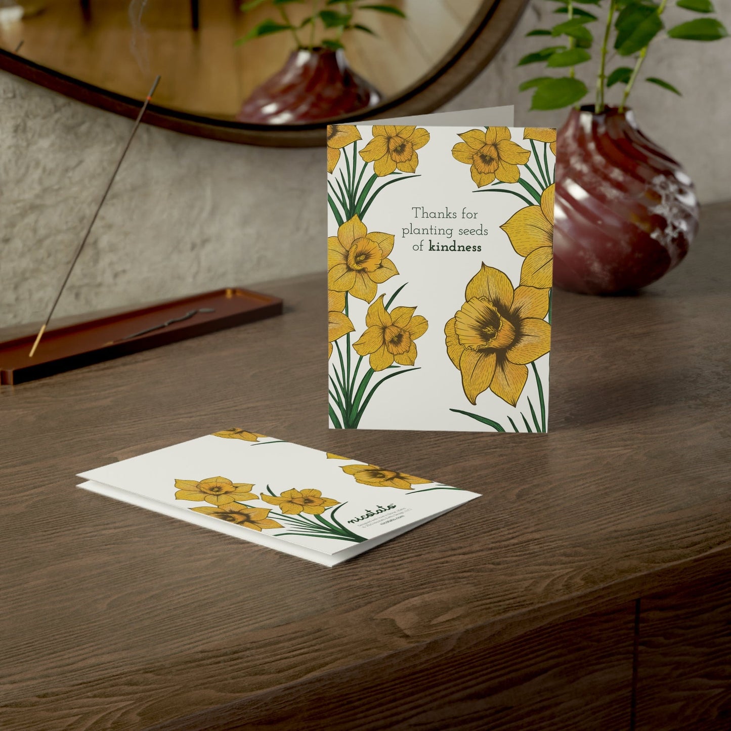 Paper products 5" x 7" (Vertical) / Coated (both sides) / 1 pc Thanks for Planting Seeds of Kindness – Daffodil Greeting Card