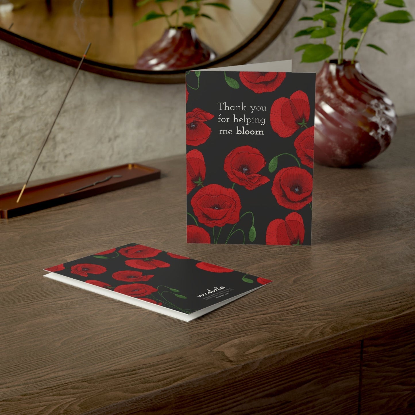 Paper products 5" x 7" (Vertical) / Matte / 1 pc Thank You for Helping Me Bloom – Poppy Greeting Card