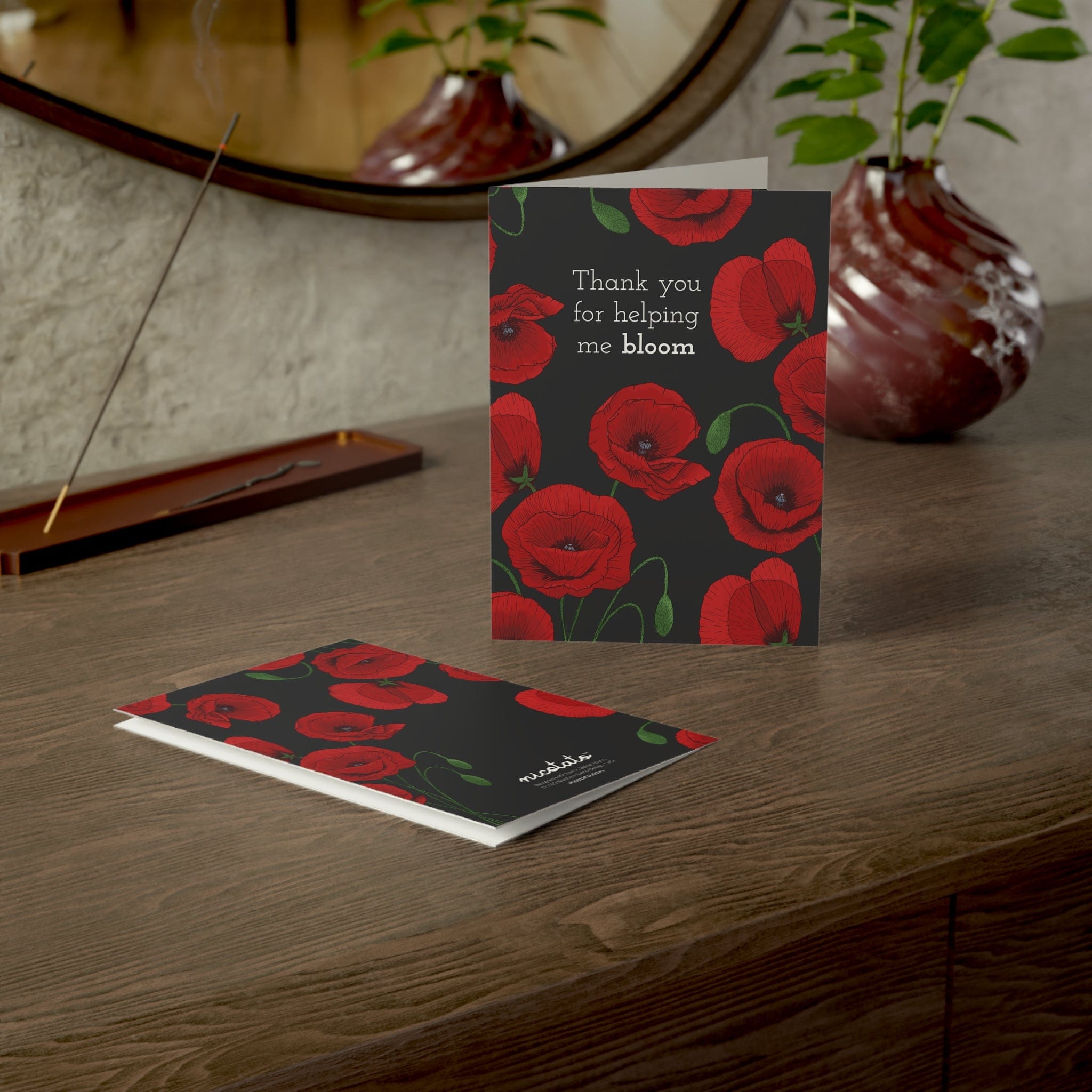Paper products 5" x 7" (Vertical) / Uncoated / 1 pc Thank You for Helping Me Bloom – Poppy Greeting Card