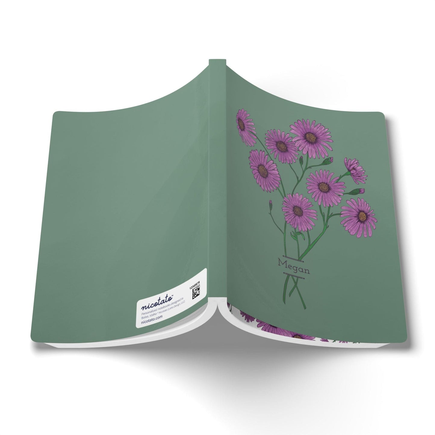 Paper products Aster Flower Journal - September Birth flower - Personalizable Softcover Journal