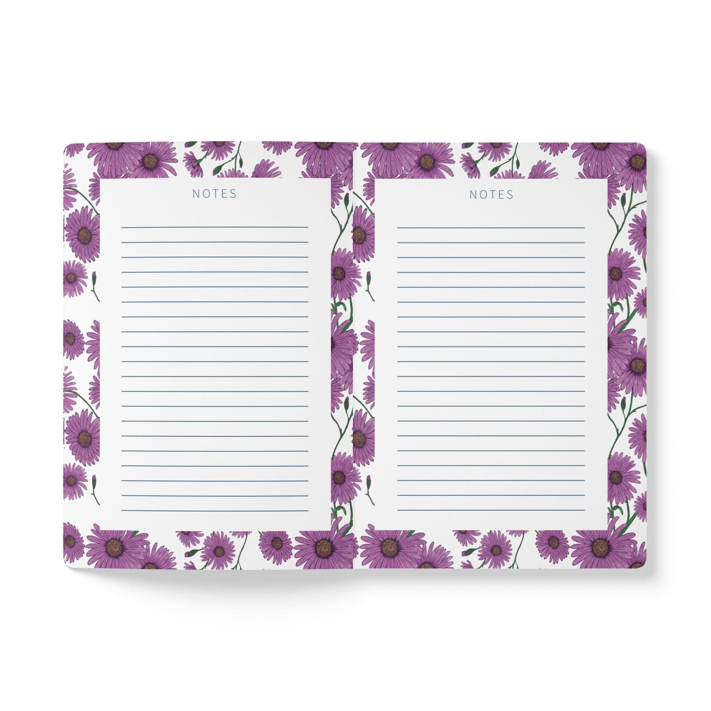 Paper products Aster Flower Journal - September Birth flower - Personalizable Softcover Journal
