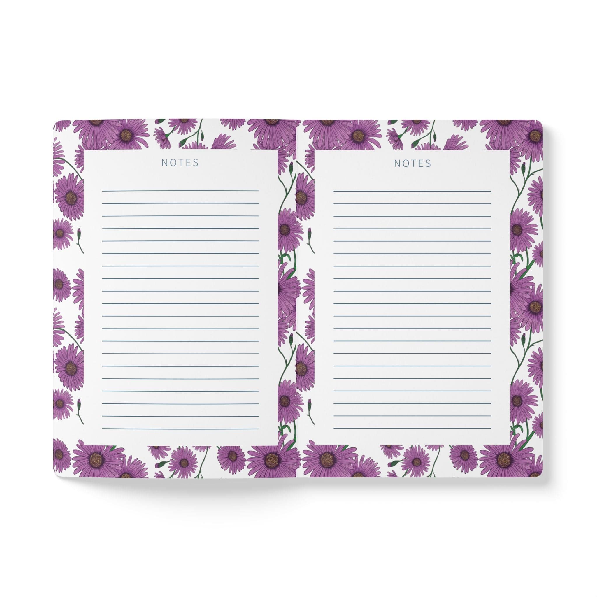 Paper products Aster Flower Journal - September Birth flower - Personalizable Softcover Journal