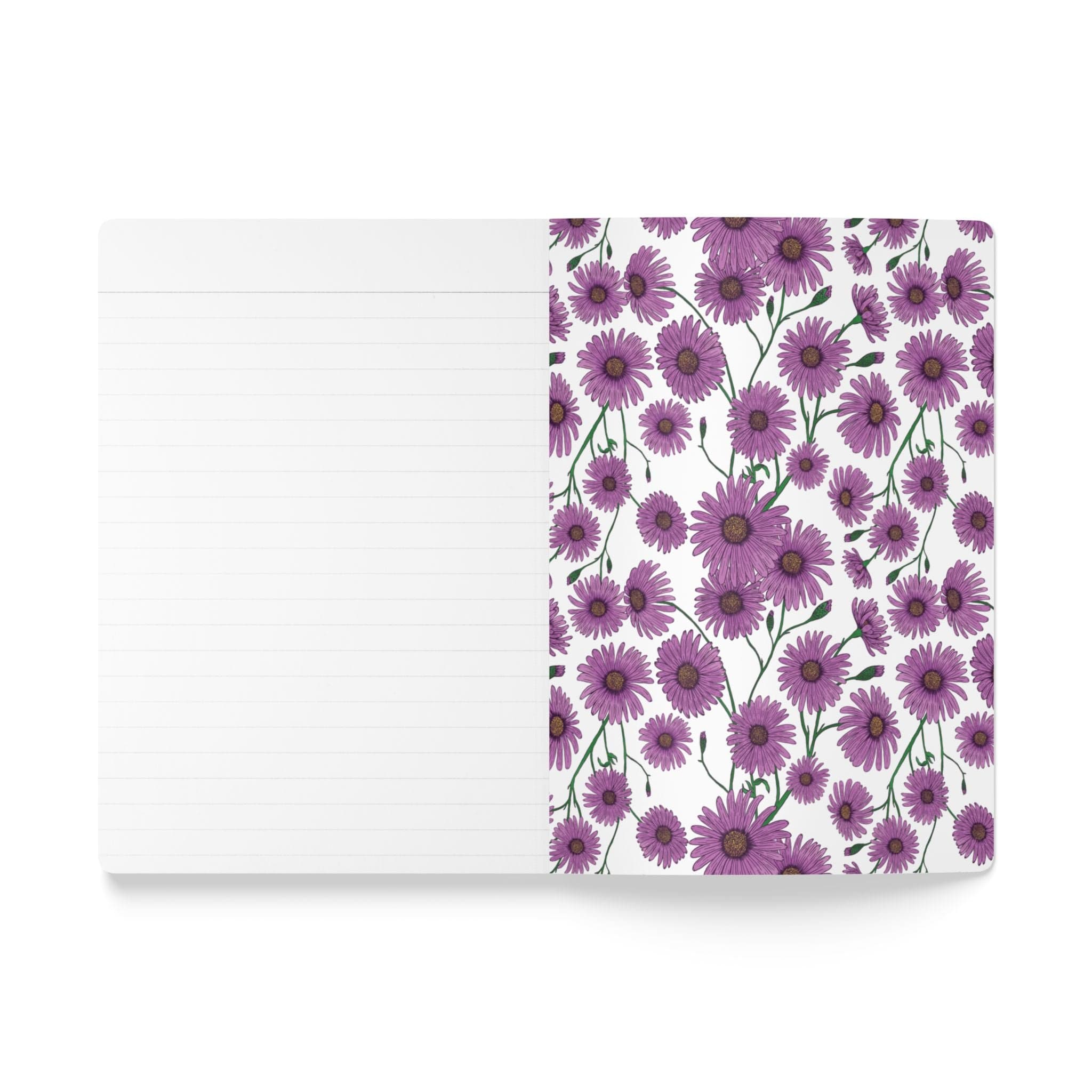 Paper products Aster Flower Journal - September Birth flower - Personalizable Softcover Journal