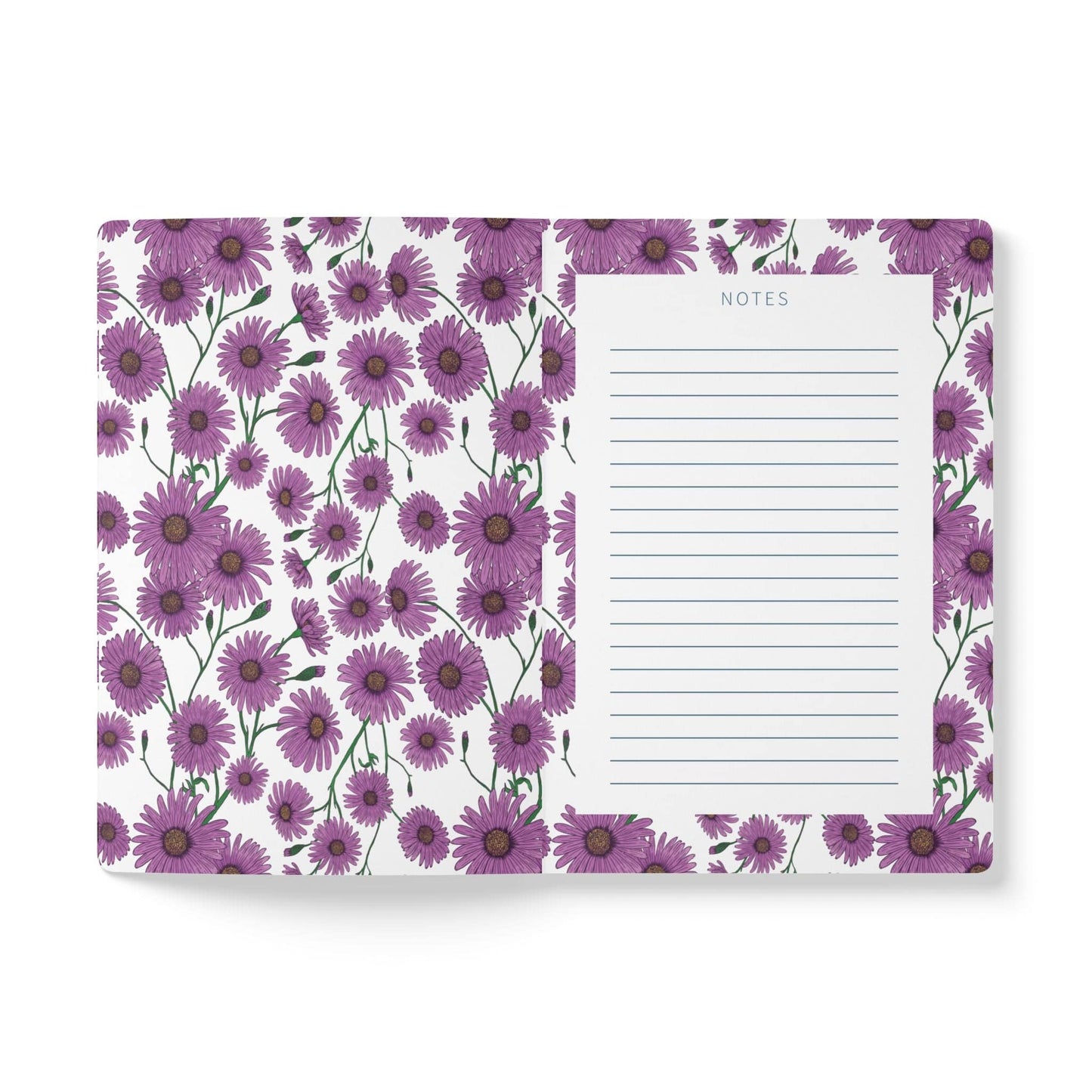 Paper products Aster Flower Journal - September Birth flower - Personalizable Softcover Journal