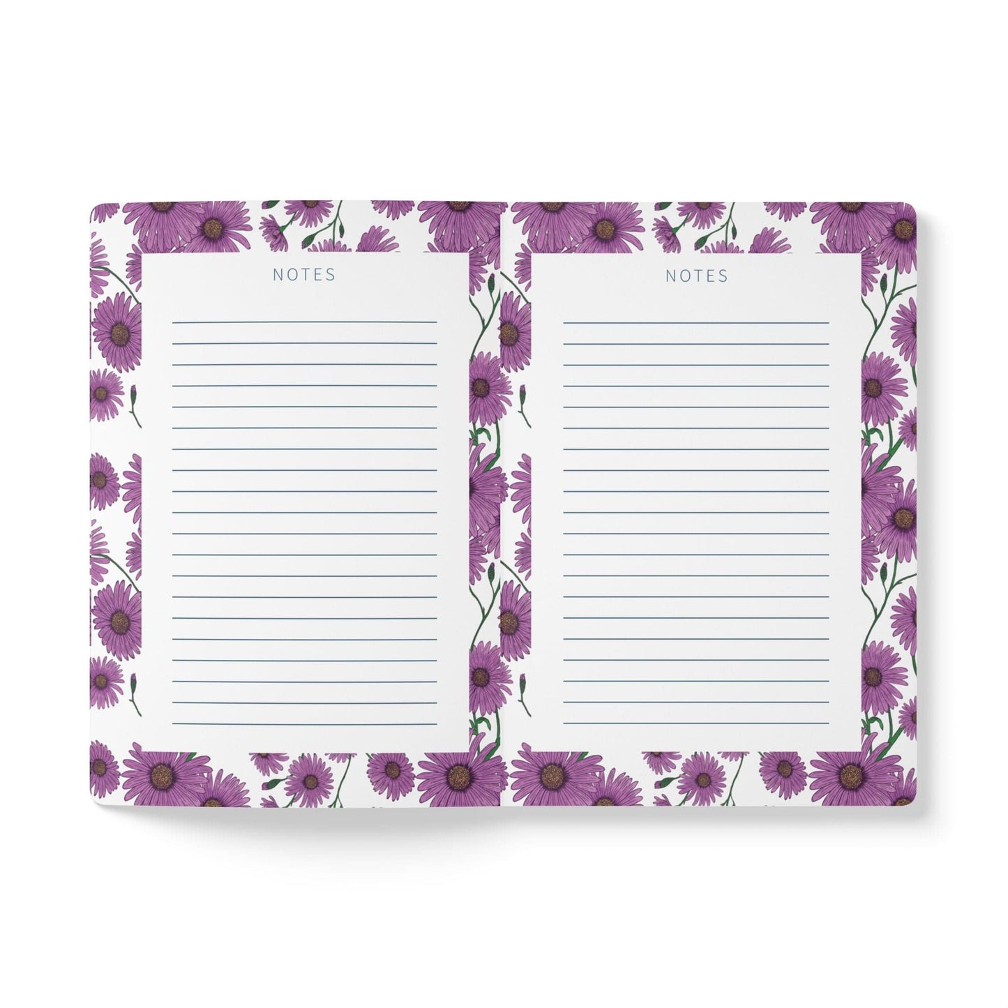 Paper products Aster Flower Journal - September Birth flower - Personalizable Softcover Journal