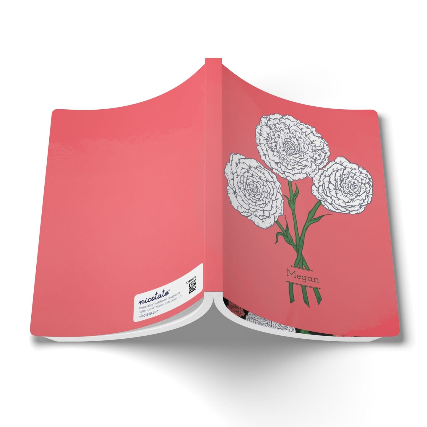 Paper products Carnations Journal - January Birth Flower - Personalizable Softcover Journal with Inside Prints