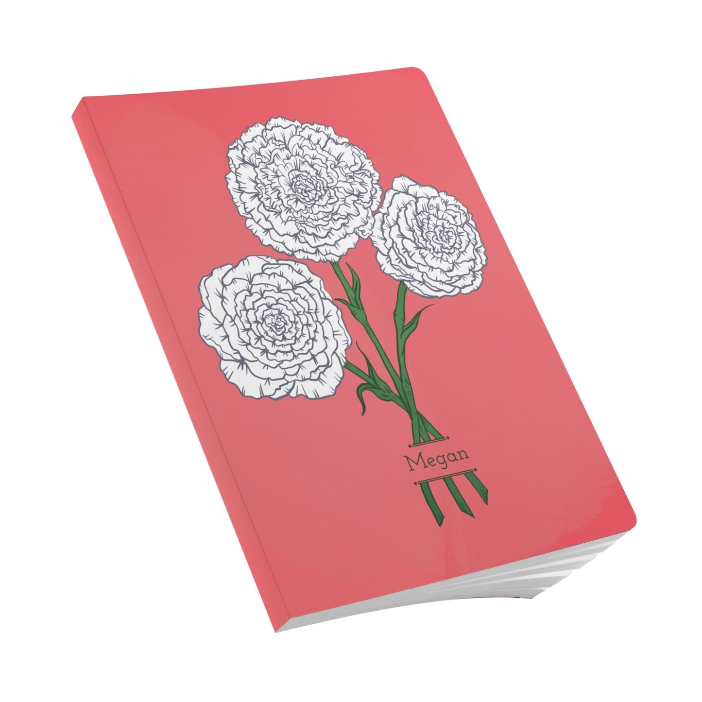 Paper products Carnations Journal - January Birth Flower - Personalizable Softcover Journal with Inside Prints