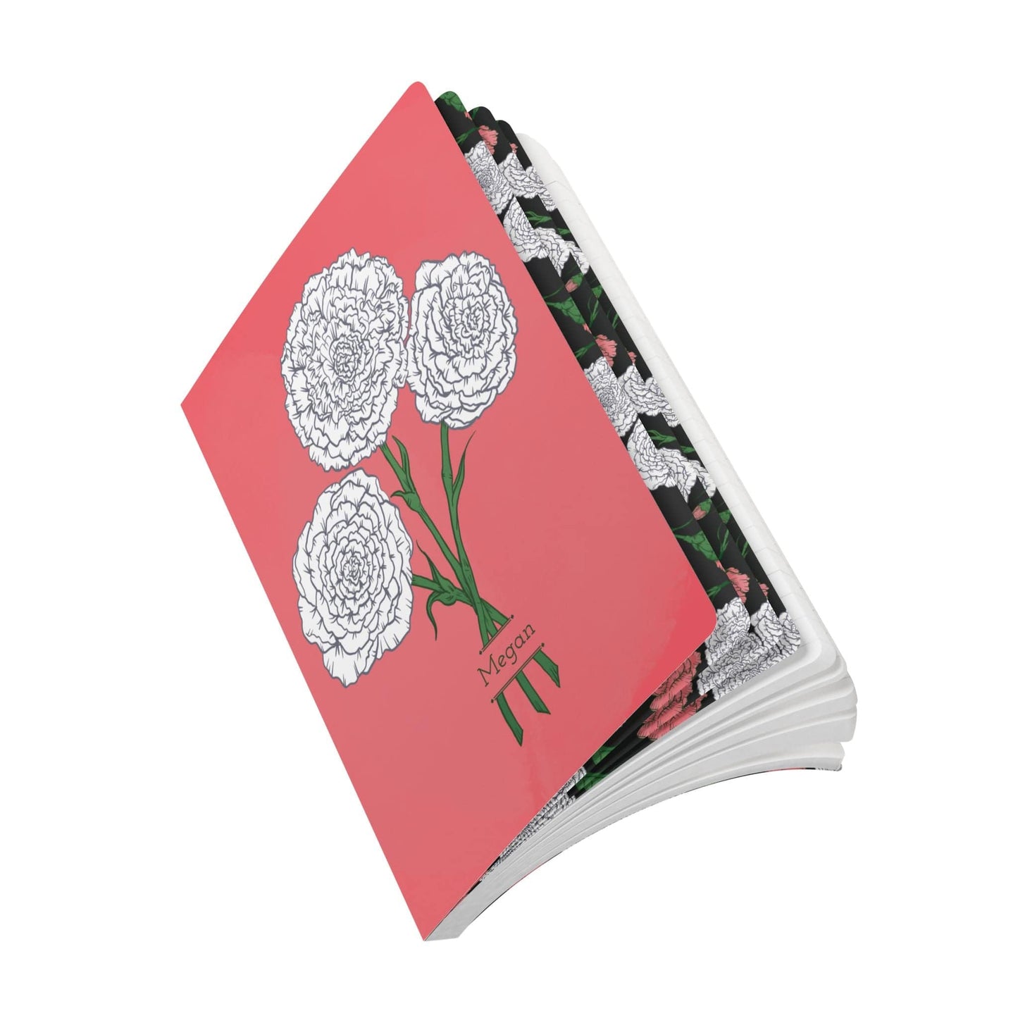 Paper products Carnations Journal - January Birth Flower - Personalizable Softcover Journal with Inside Prints