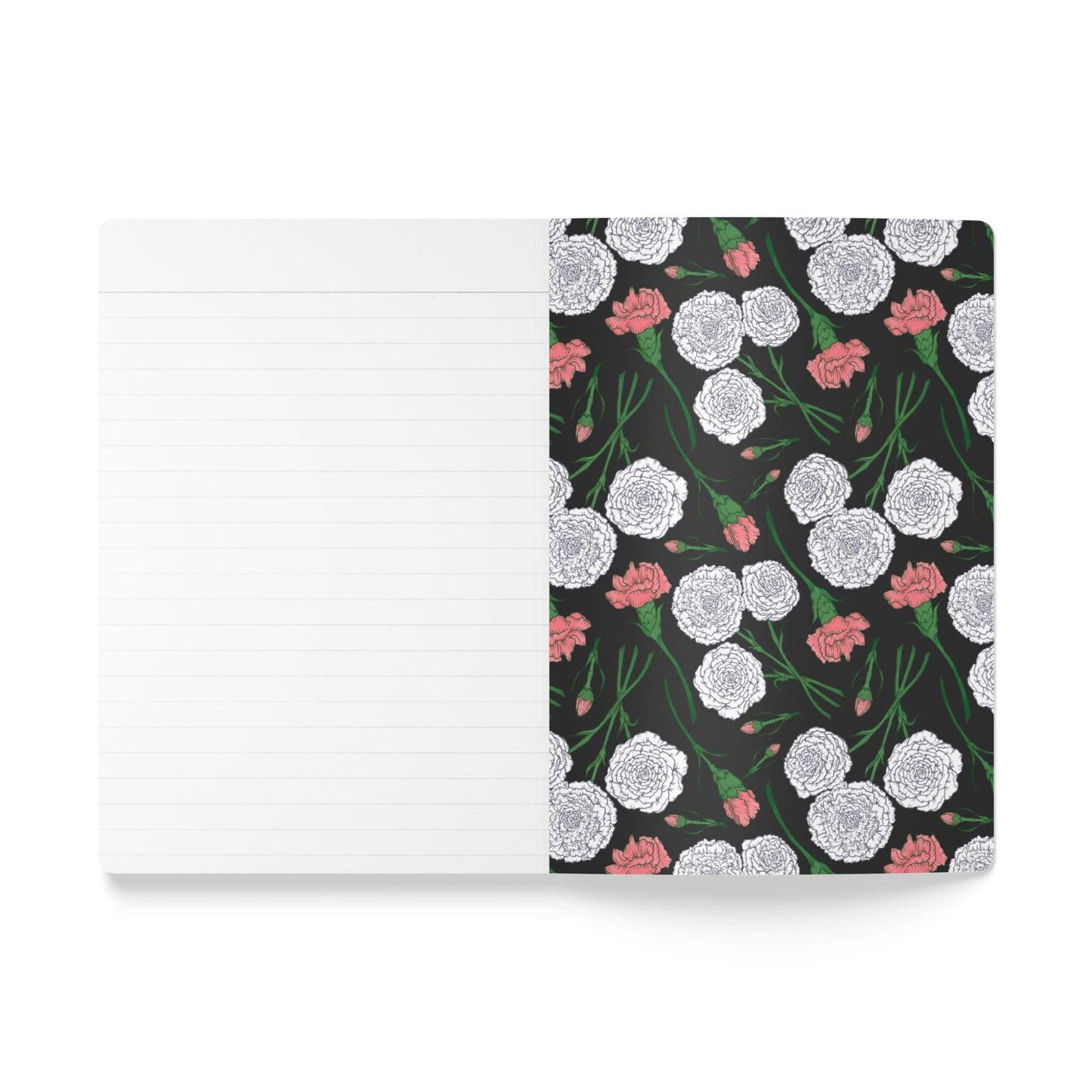 Paper products Carnations Journal - January Birth Flower - Personalizable Softcover Journal with Inside Prints