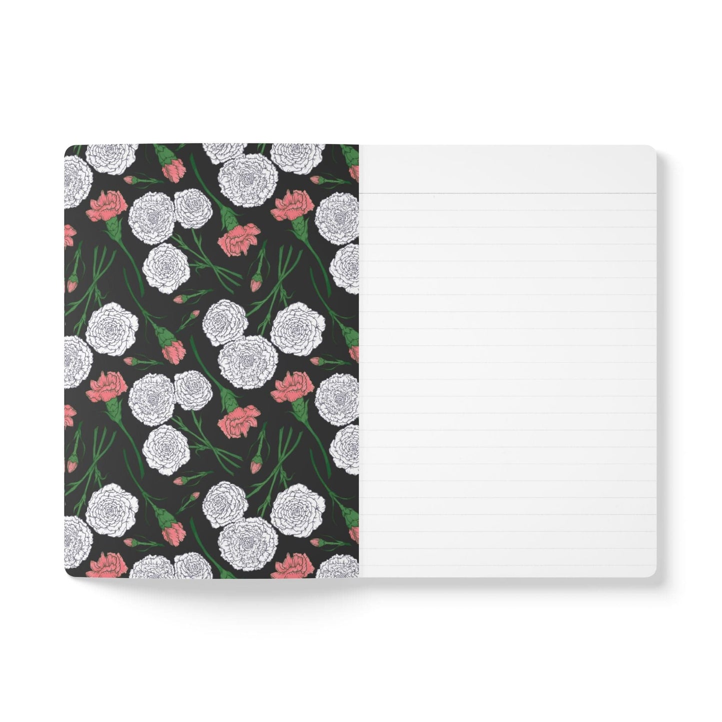 Paper products Carnations Journal - January Birth Flower - Personalizable Softcover Journal with Inside Prints