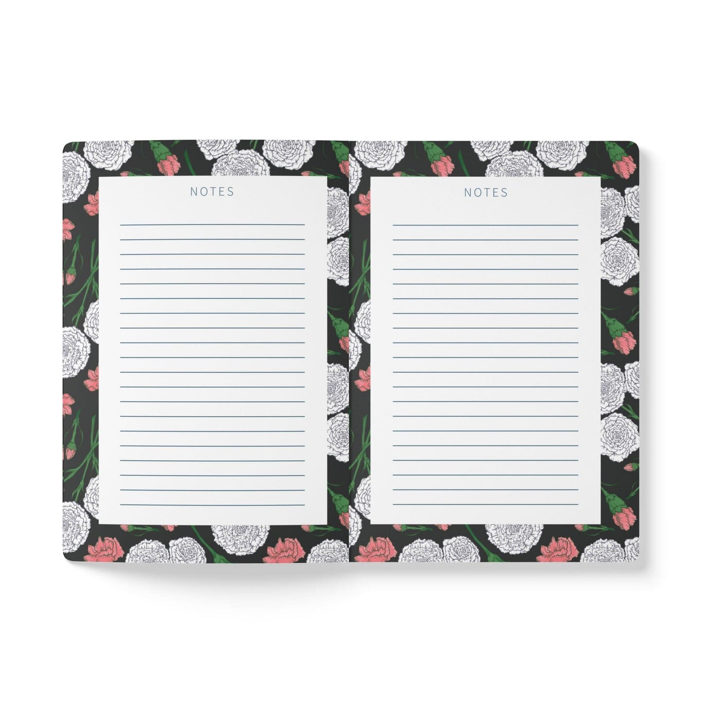 Paper products Carnations Journal - January Birth Flower - Personalizable Softcover Journal with Inside Prints