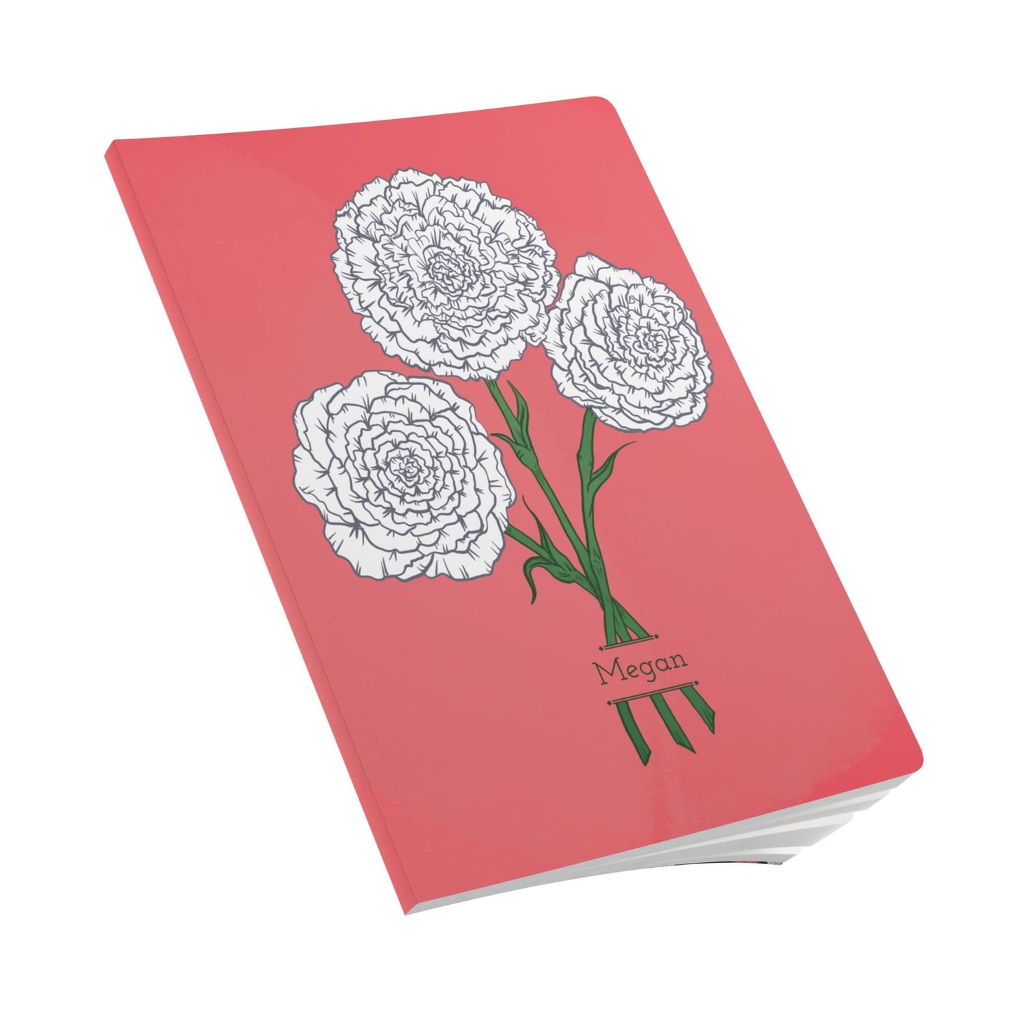 Paper products Carnations Journal - January Birth Flower - Personalizable Softcover Journal with Inside Prints