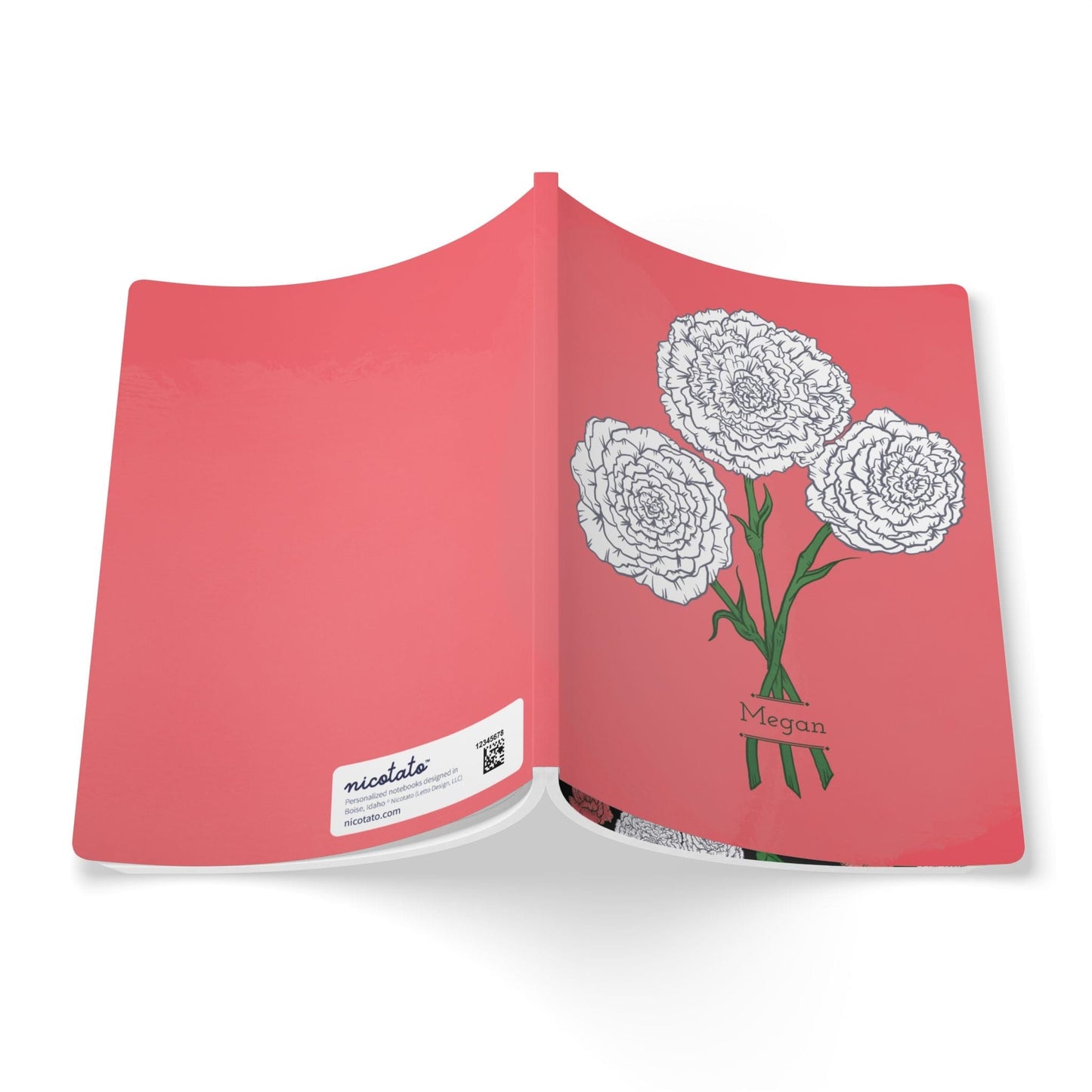 Paper products Carnations Journal - January Birth Flower - Personalizable Softcover Journal with Inside Prints