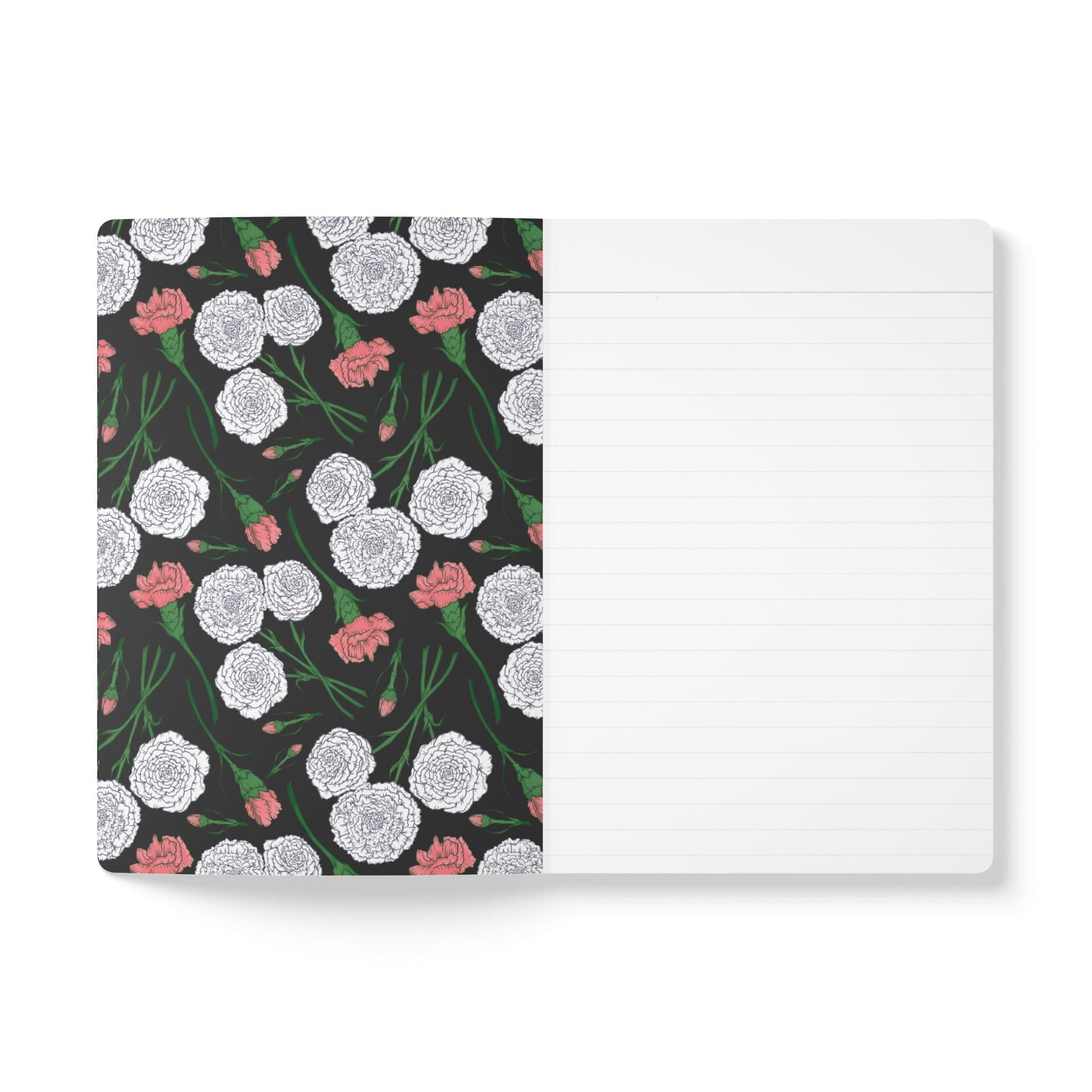 Paper products Carnations Journal - January Birth Flower - Personalizable Softcover Journal with Inside Prints