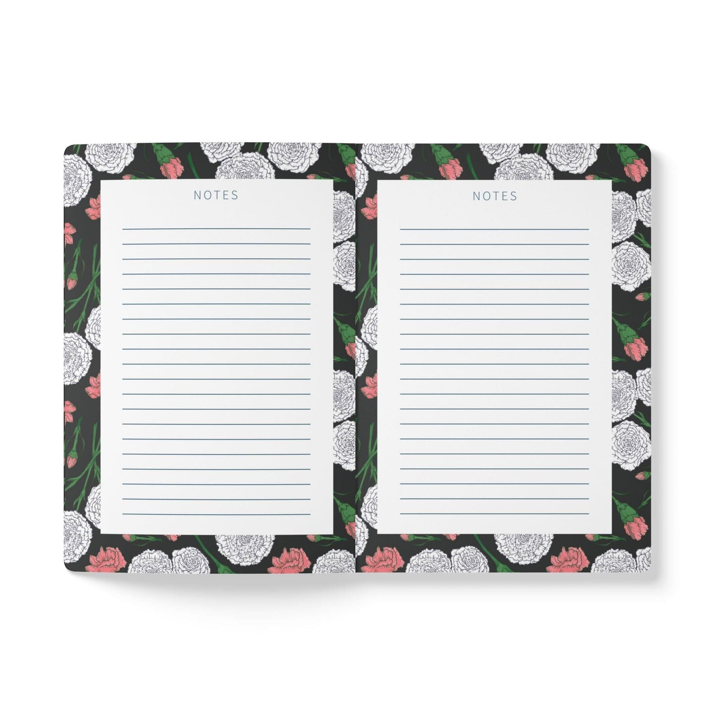 Paper products Carnations Journal - January Birth Flower - Personalizable Softcover Journal with Inside Prints