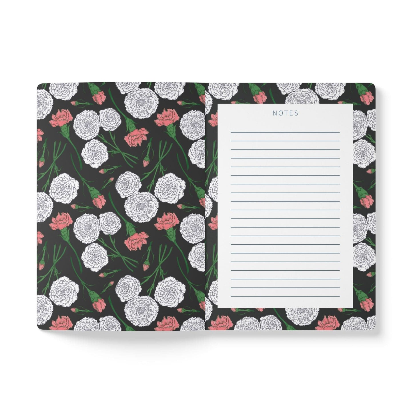 Paper products Carnations Journal - January Birth Flower - Personalizable Softcover Journal with Inside Prints
