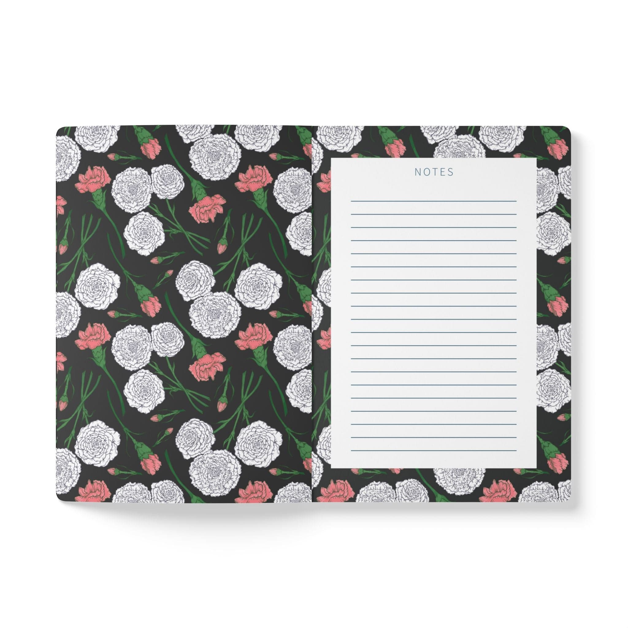Paper products Carnations Journal - January Birth Flower - Personalizable Softcover Journal with Inside Prints