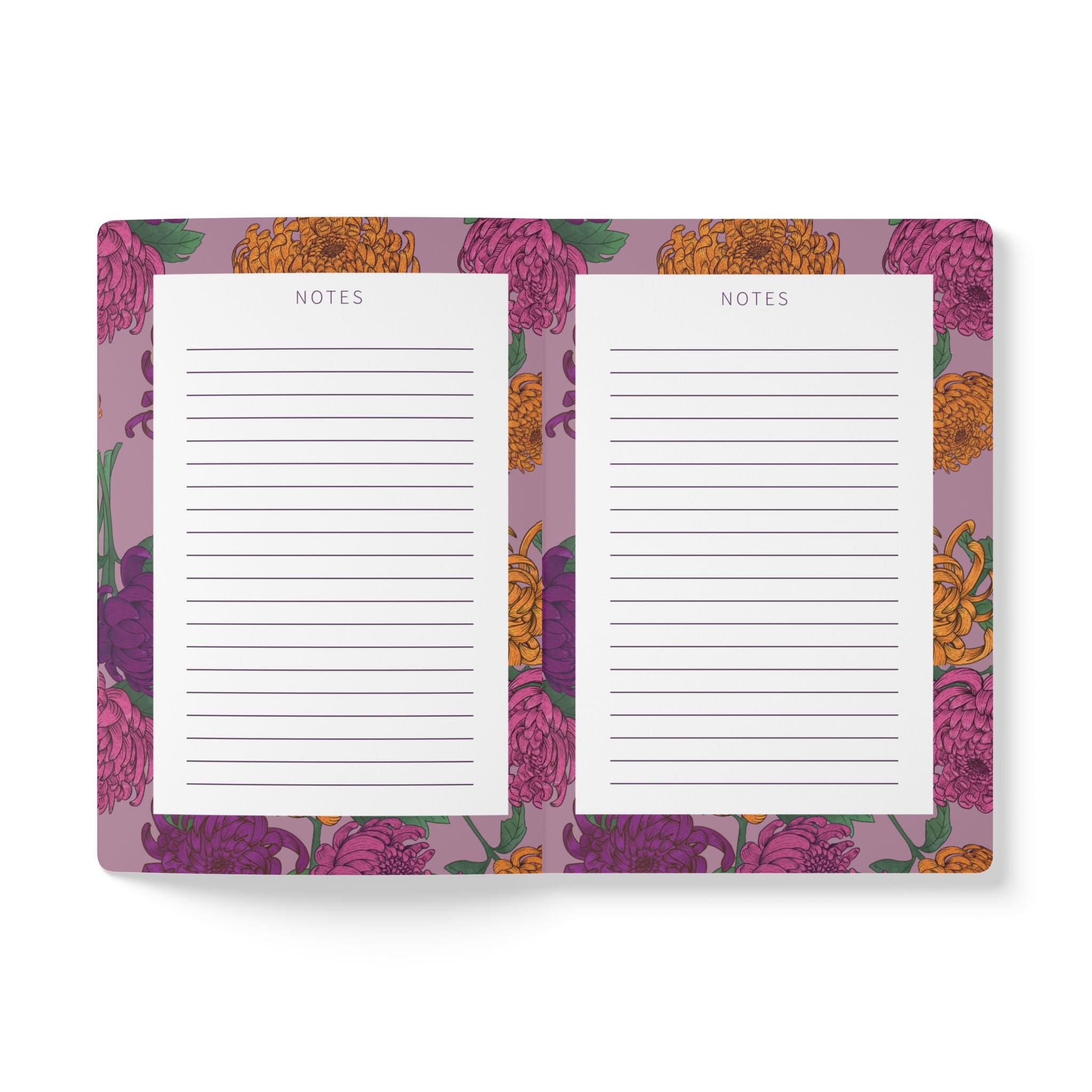 Paper products Chrysanthemum Flower Journal - November Birth flower - Personalizable Softcover Journal