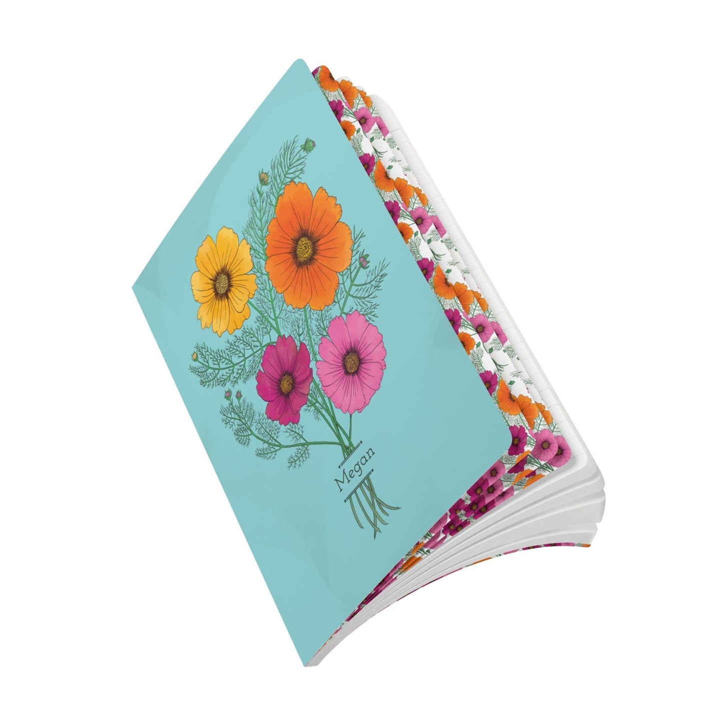 Paper products Cosmo Flower Journal - October Birth flower - Personalizable Softcover Journal