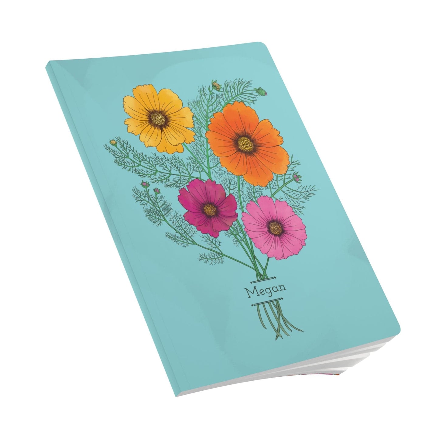 Paper products Cosmo Flower Journal - October Birth flower - Personalizable Softcover Journal