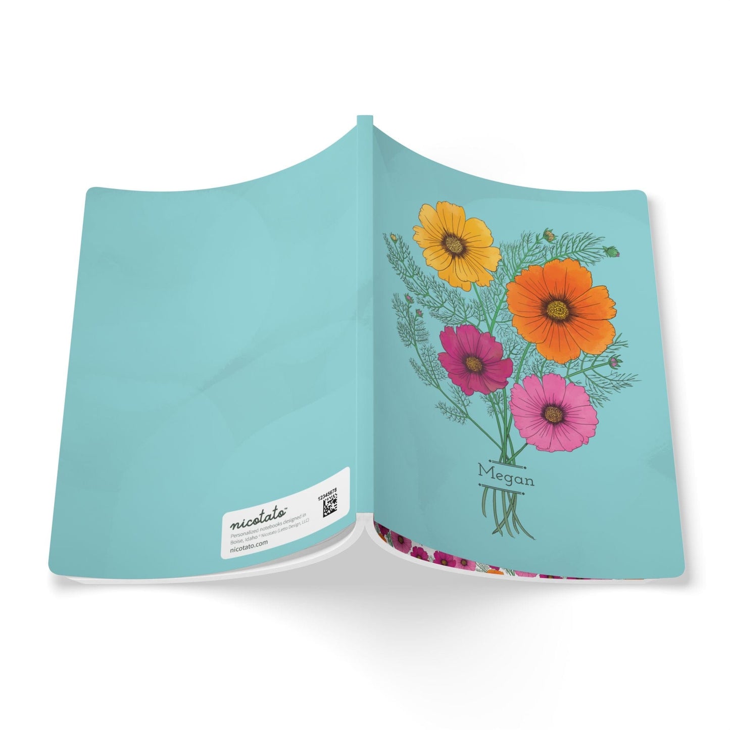 Paper products Cosmo Flower Journal - October Birth flower - Personalizable Softcover Journal