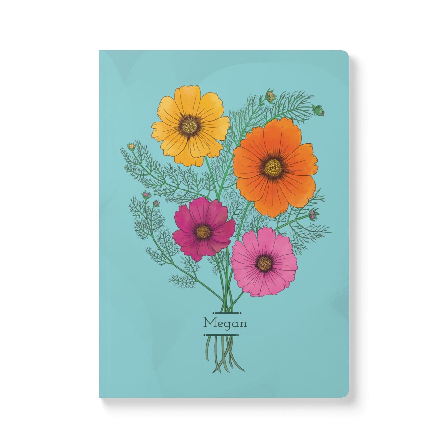 Paper products Cosmo Flower Journal - October Birth flower - Personalizable Softcover Journal