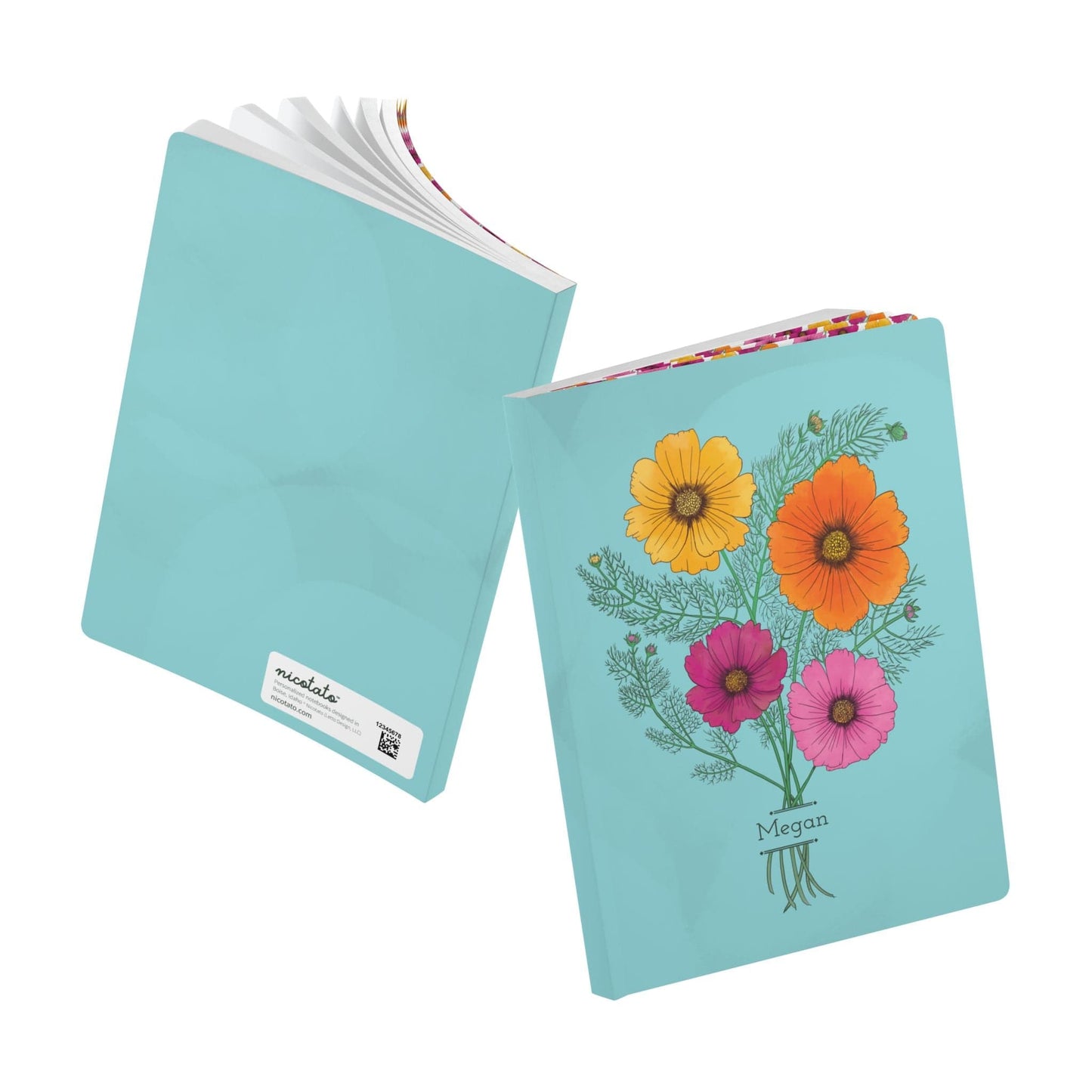 Paper products Cosmo Flower Journal - October Birth flower - Personalizable Softcover Journal