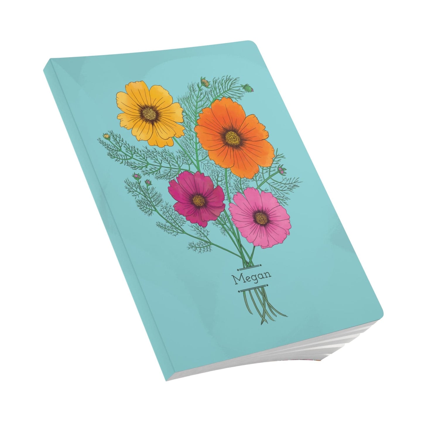 Paper products Cosmo Flower Journal - October Birth flower - Personalizable Softcover Journal
