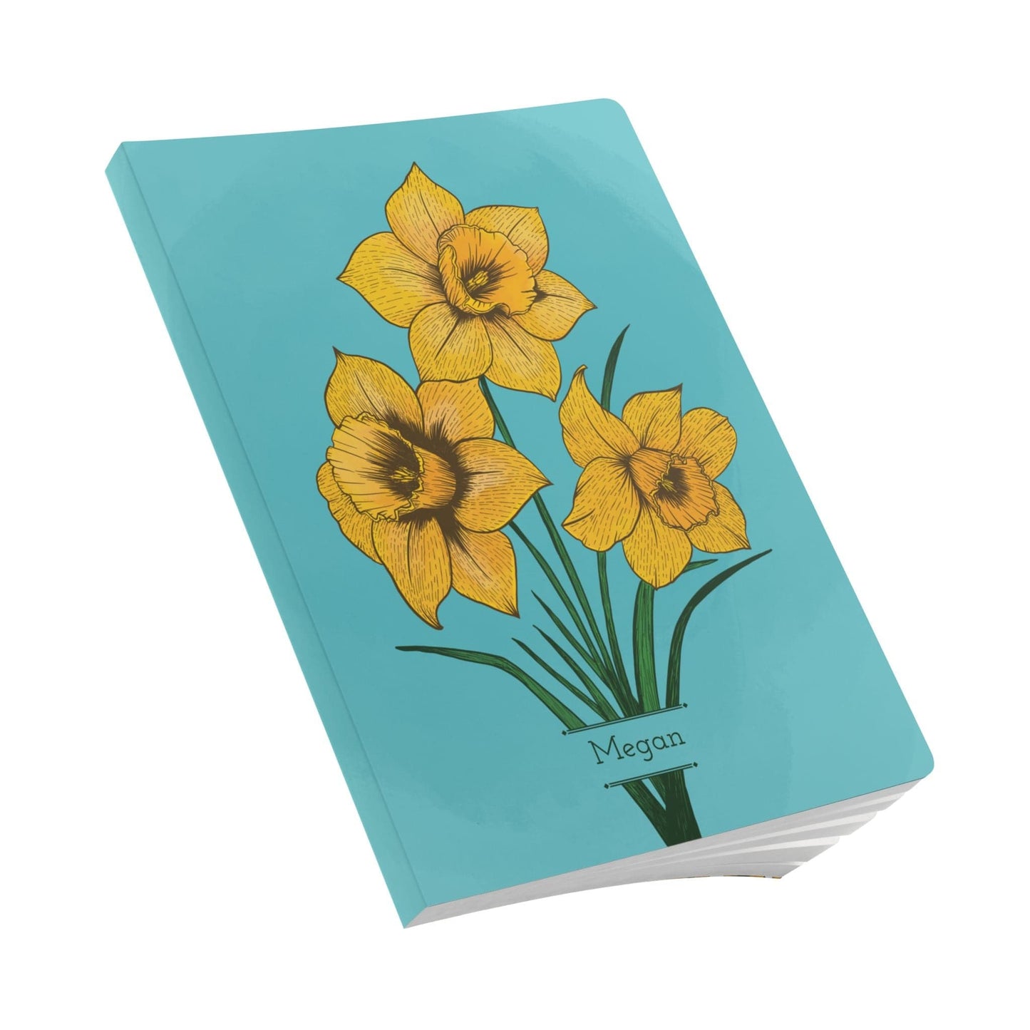 Paper products Daffodil Flower Journal - March Birth flower - Personalizable Softcover Journal