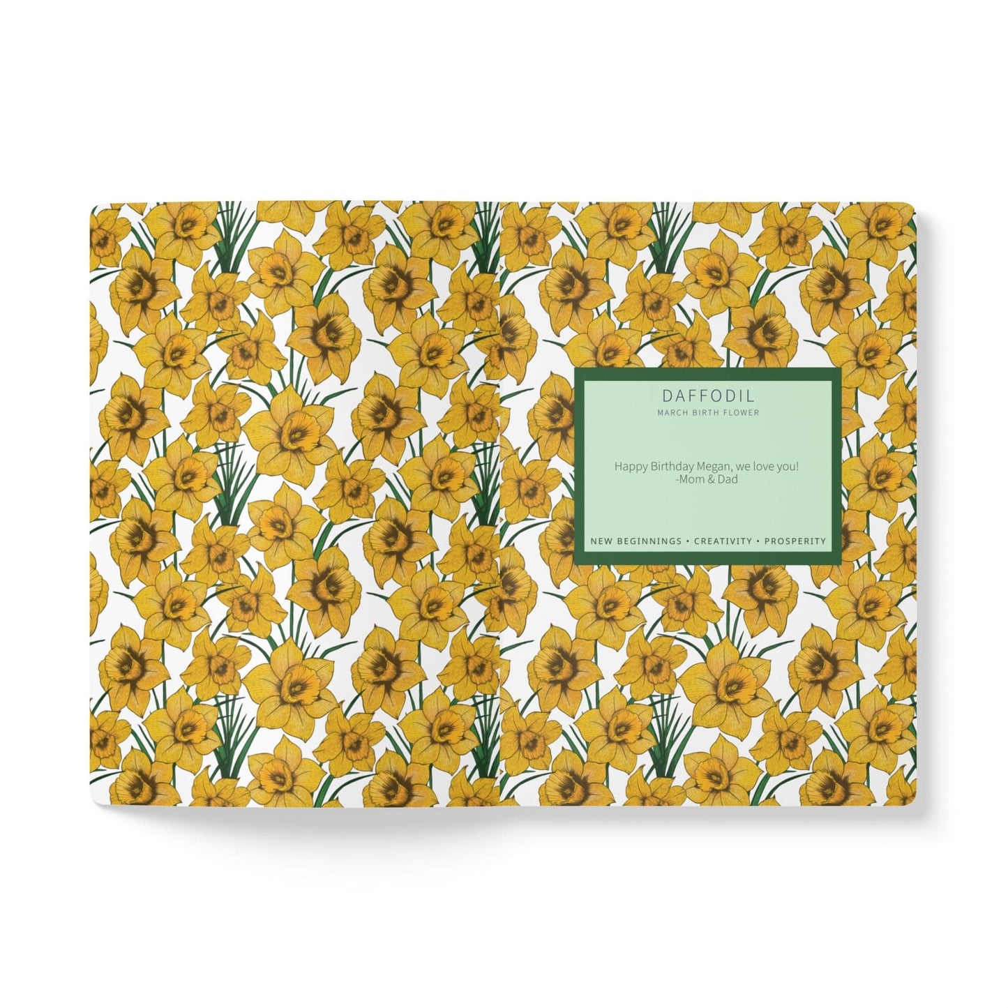 Paper products Daffodil Flower Journal - March Birth flower - Personalizable Softcover Journal