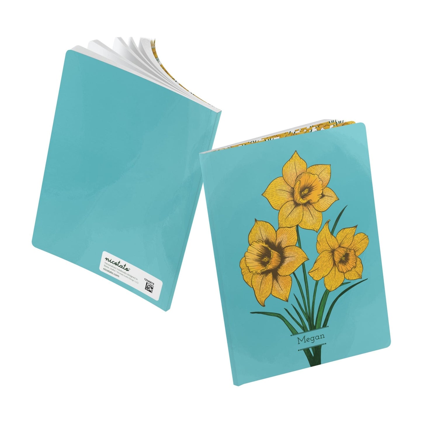 Paper products Daffodil Flower Journal - March Birth flower - Personalizable Softcover Journal