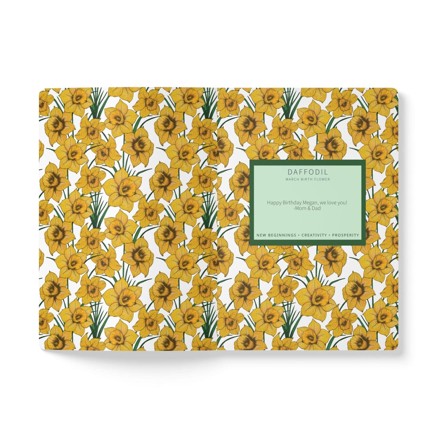 Paper products Daffodil Flower Journal - March Birth flower - Personalizable Softcover Journal
