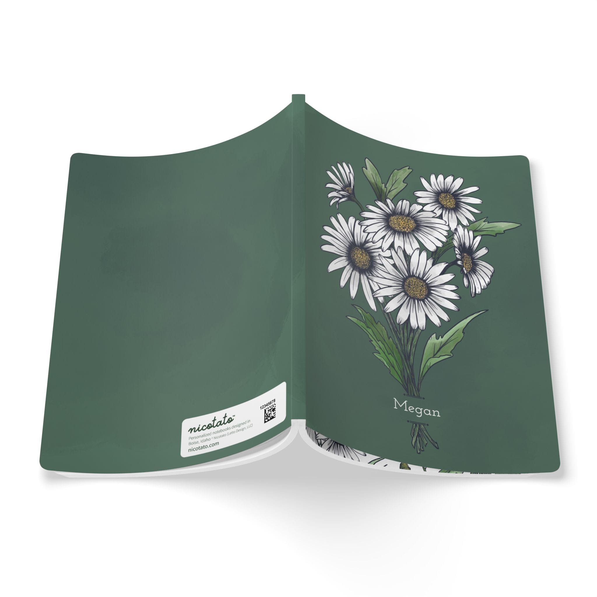 Paper products Daisy Flower Journal - April Birth flower - Personalizable Softcover Journal