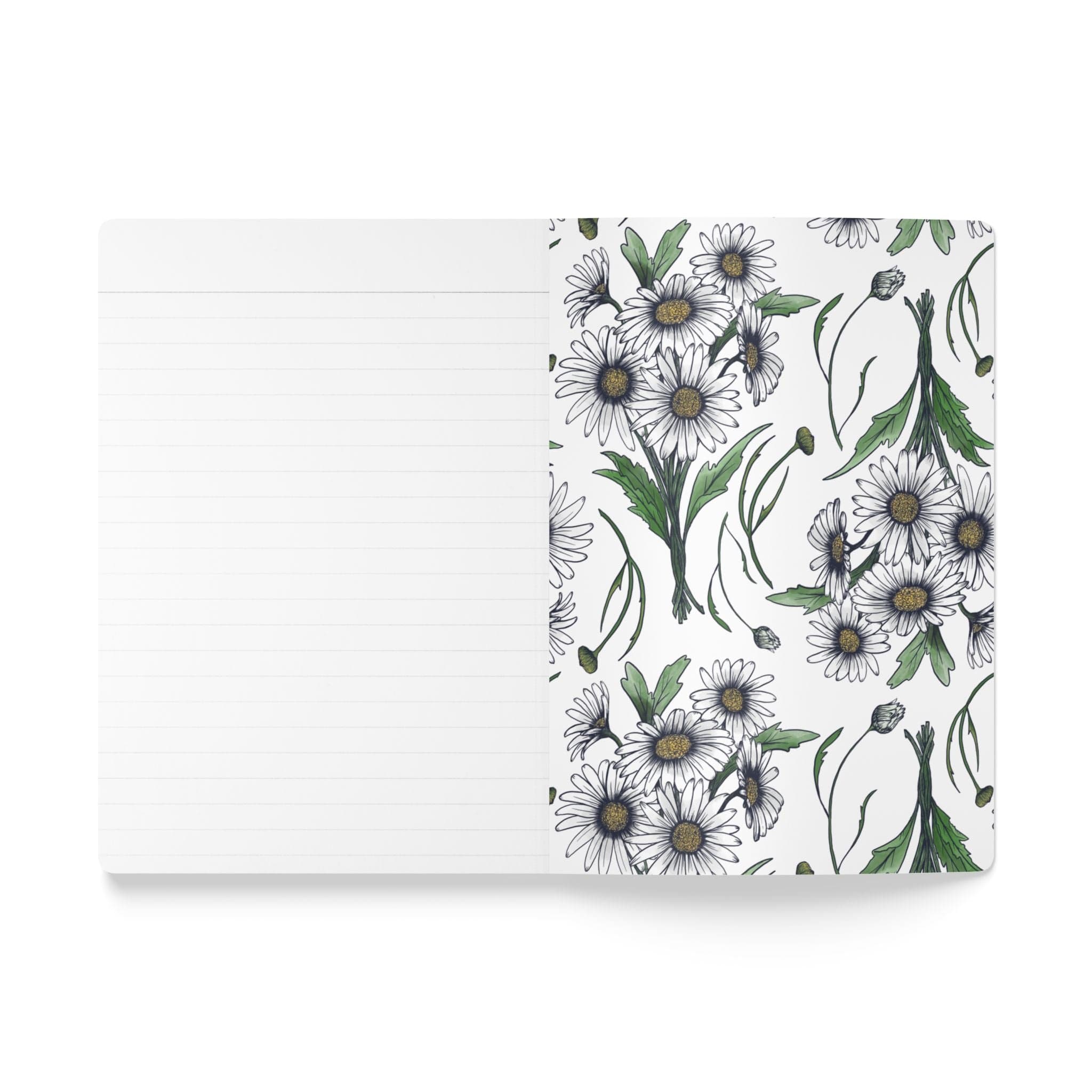 Paper products Daisy Flower Journal - April Birth flower - Personalizable Softcover Journal