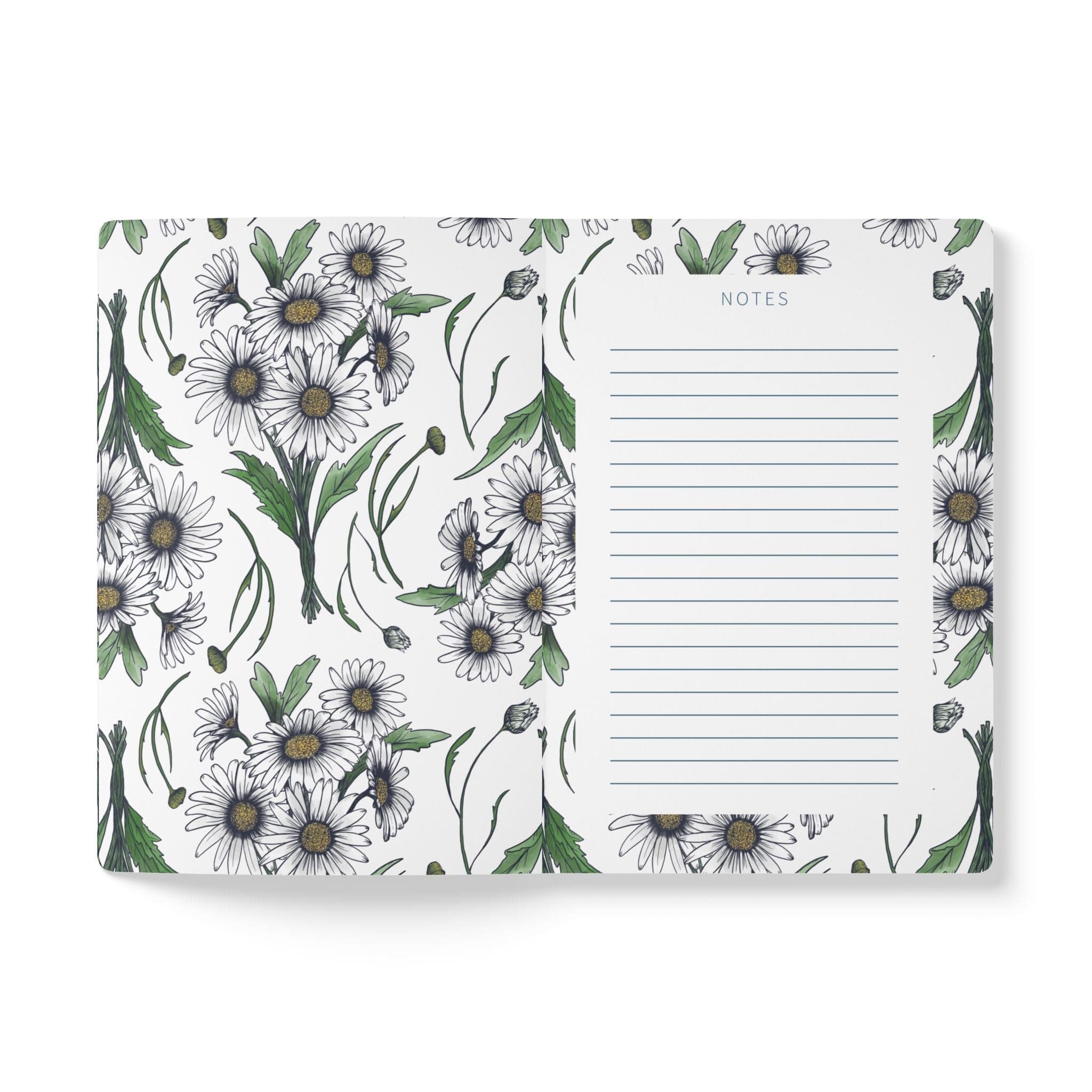 Paper products Daisy Flower Journal - April Birth flower - Personalizable Softcover Journal