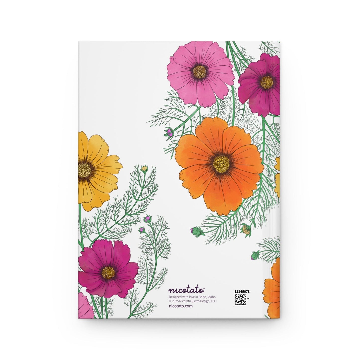 Paper products Journal A Mother's Love Journal Featuring Hand-Drawn Cosmo Flowers – Hardcover Matte